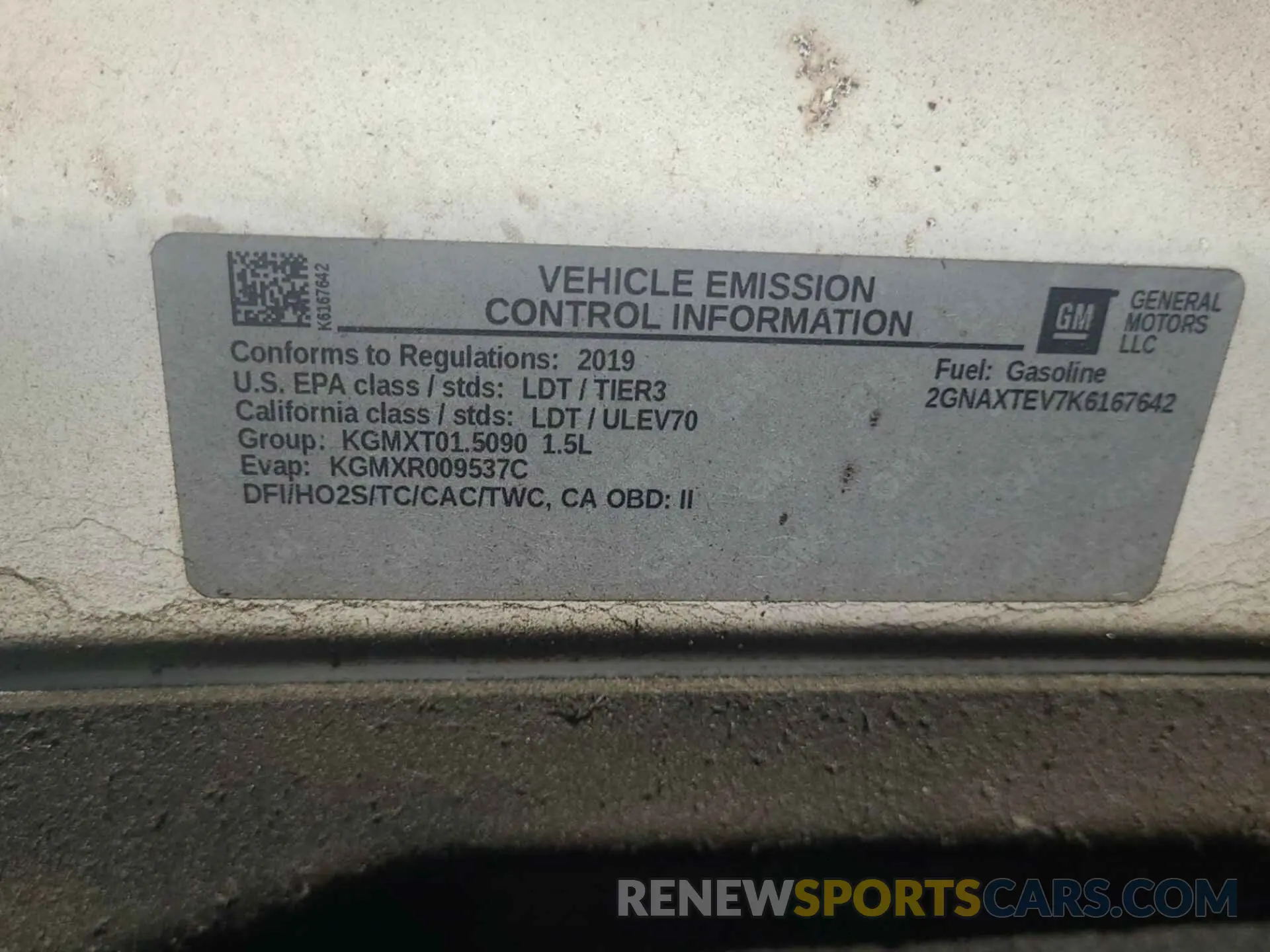 20 Photograph of a damaged car 2GNAXTEV7K6167642 CHEVROLET EQUINOX 2019