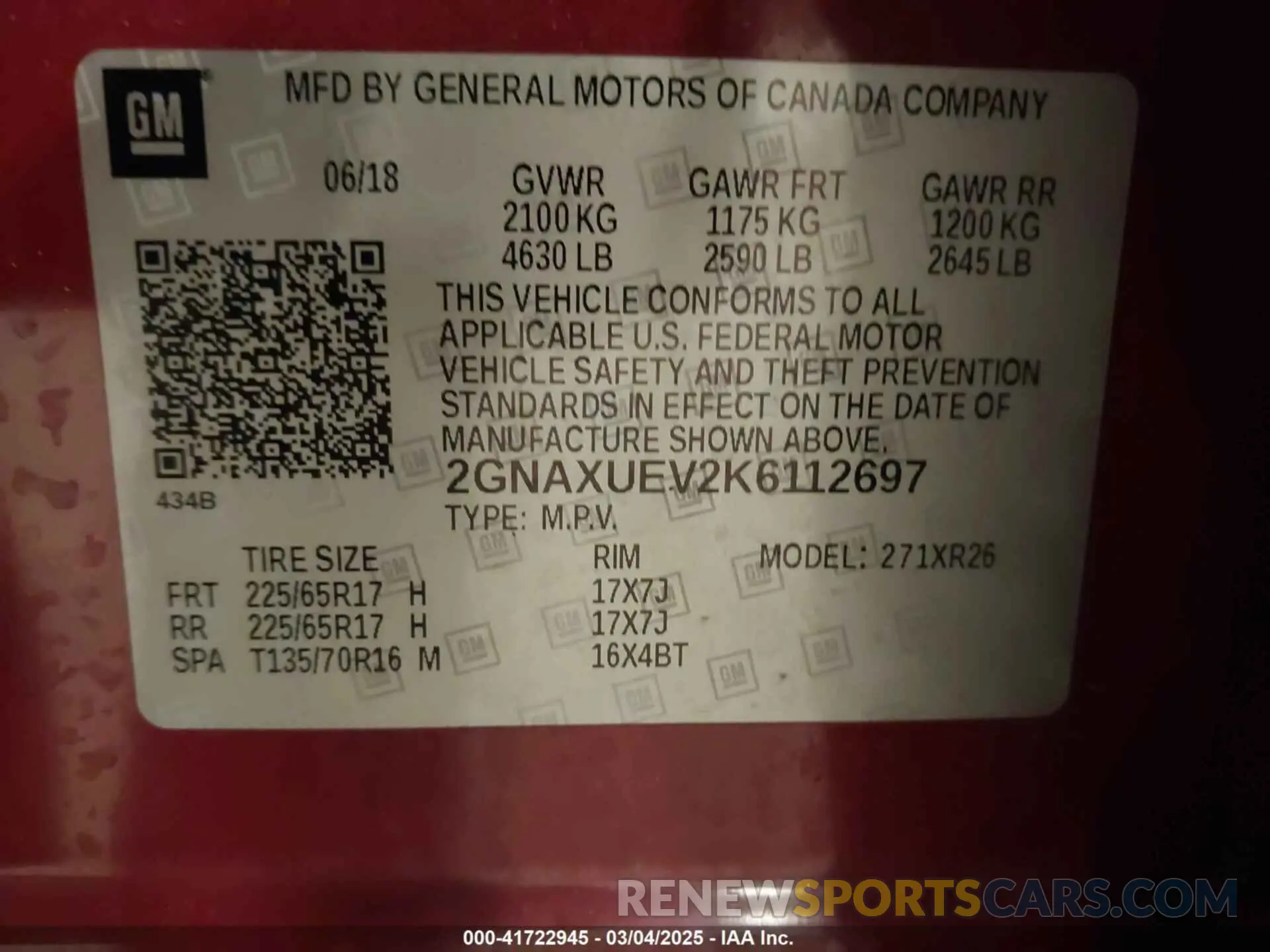9 Photograph of a damaged car 2GNAXUEV2K6112697 CHEVROLET EQUINOX 2019