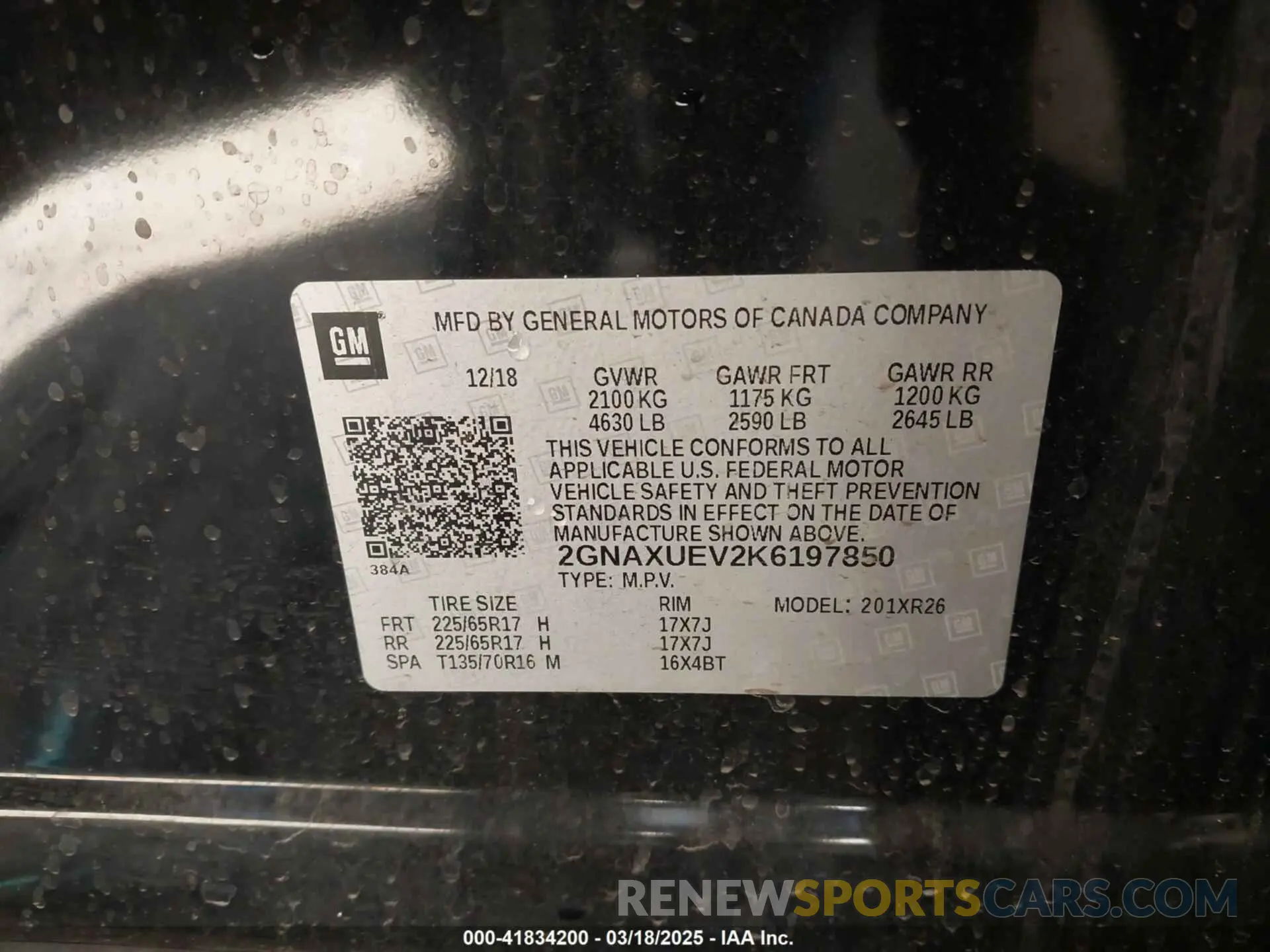 9 Photograph of a damaged car 2GNAXUEV2K6197850 CHEVROLET EQUINOX 2019