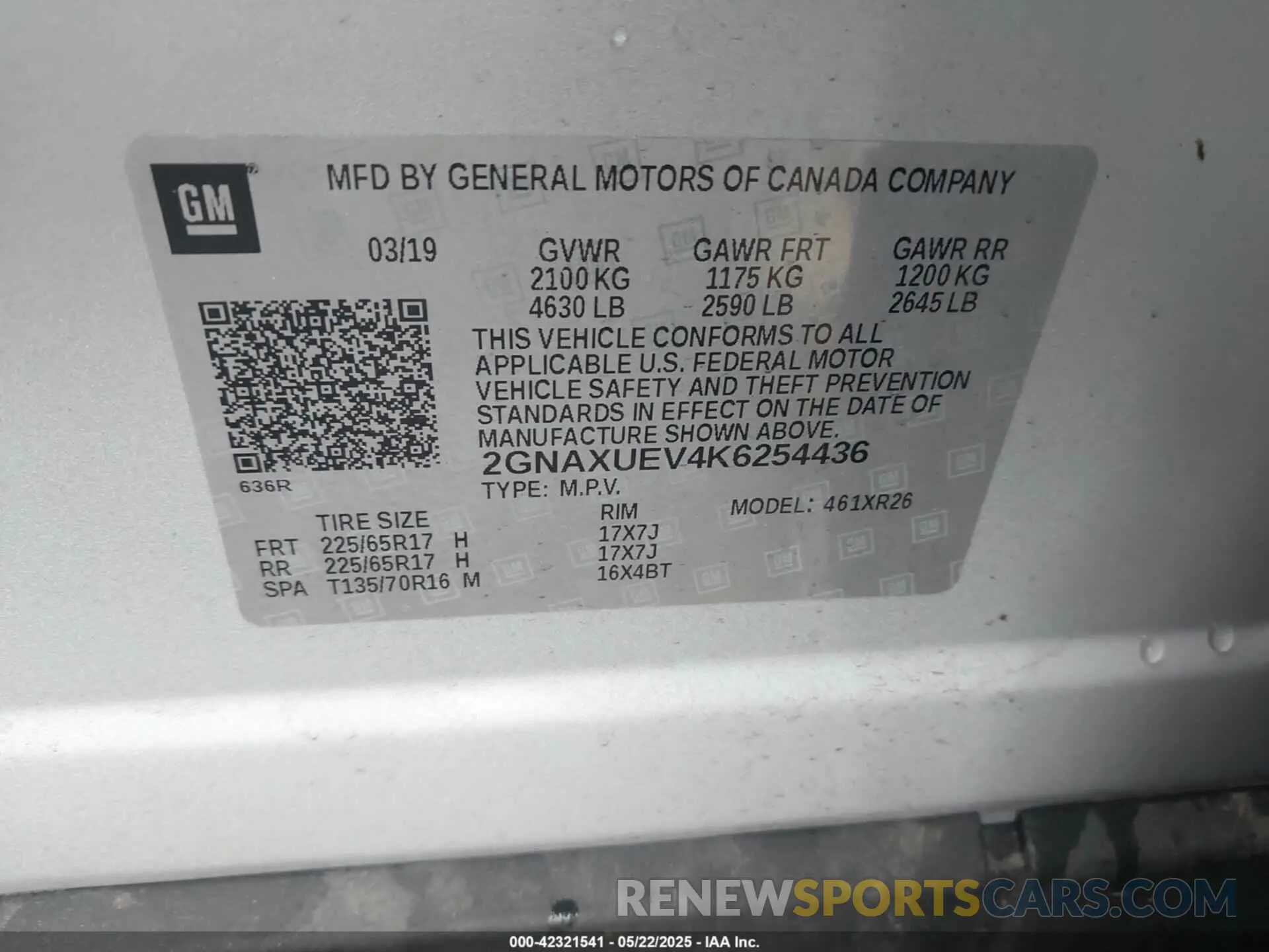 9 Photograph of a damaged car 2GNAXUEV4K6254436 CHEVROLET EQUINOX 2019