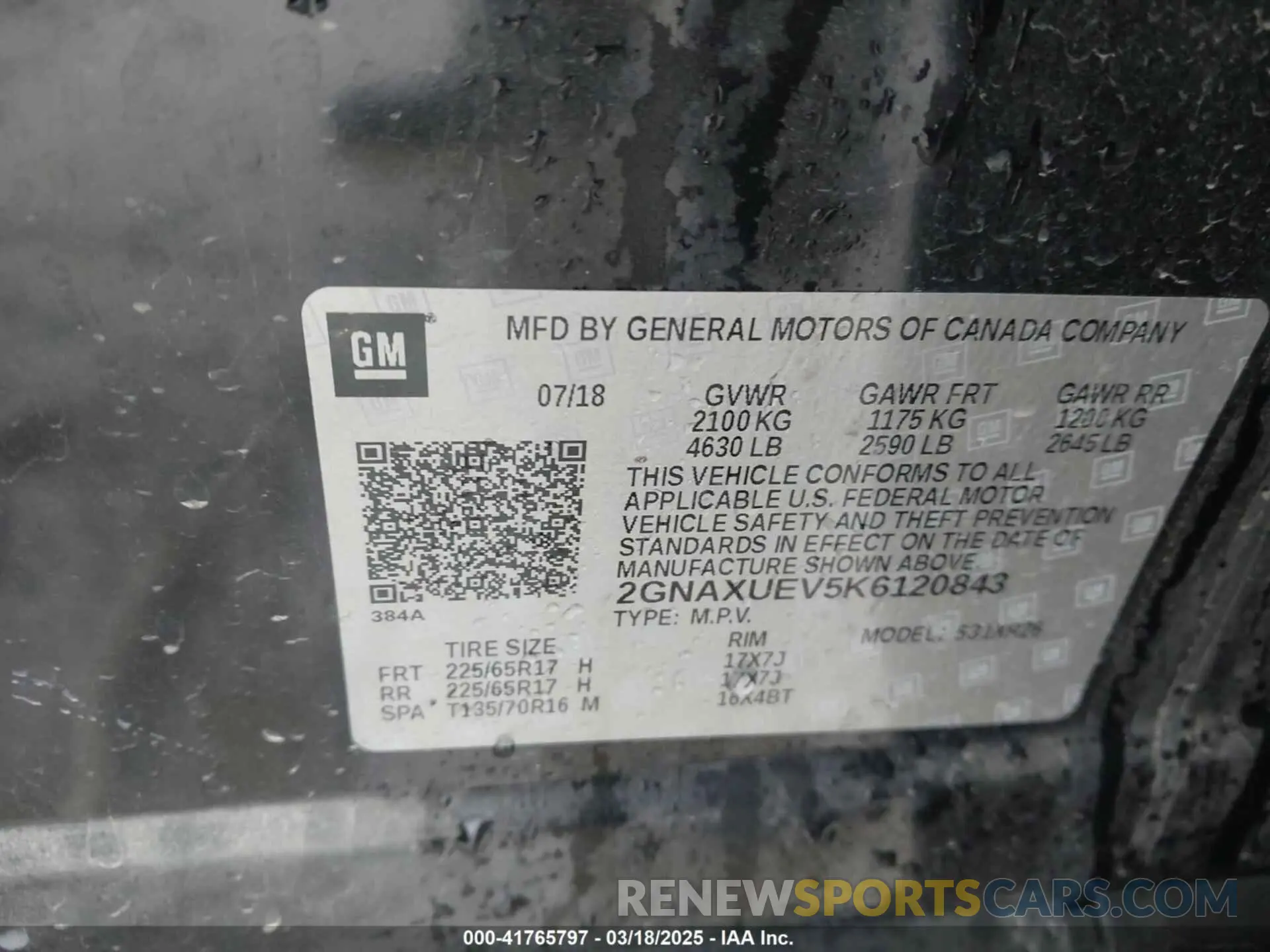 9 Photograph of a damaged car 2GNAXUEV5K6120843 CHEVROLET EQUINOX 2019