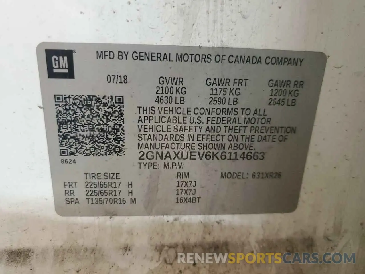 13 Photograph of a damaged car 2GNAXUEV6K6114663 CHEVROLET EQUINOX 2019