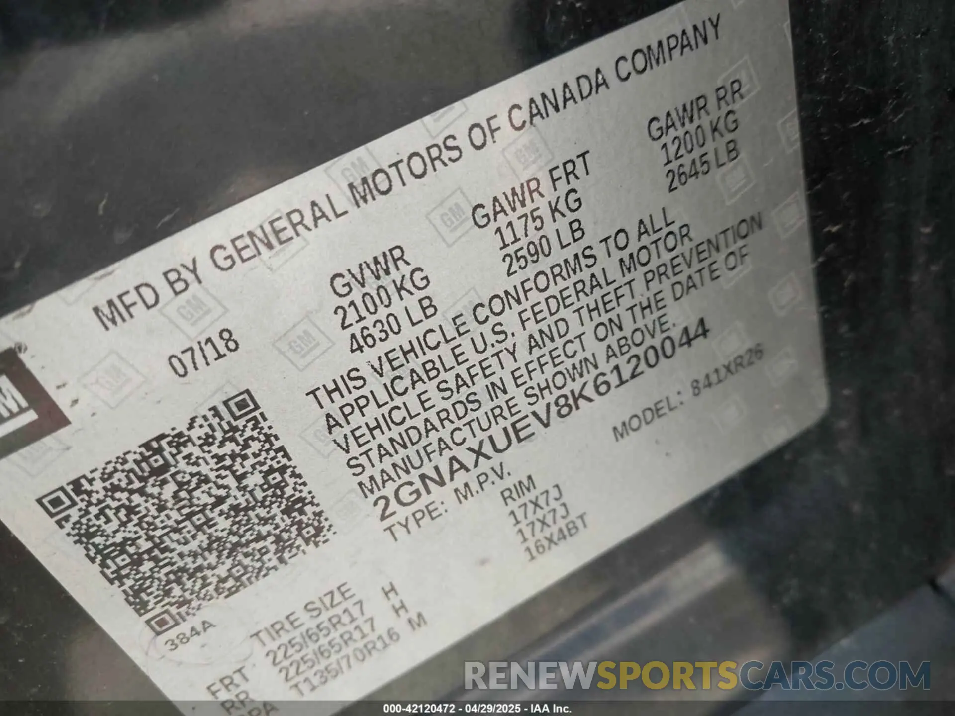 9 Photograph of a damaged car 2GNAXUEV8K6120044 CHEVROLET EQUINOX 2019