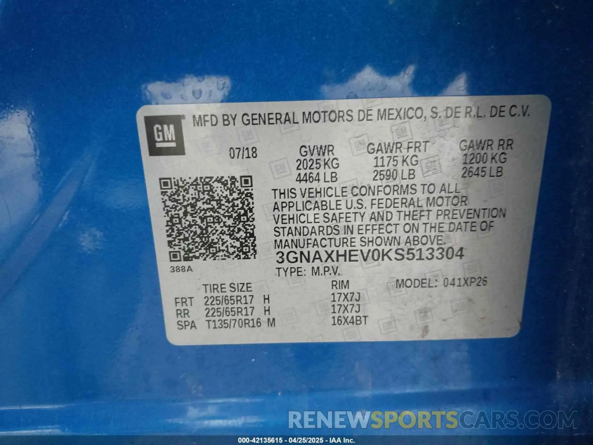 9 Photograph of a damaged car 3GNAXHEV0KS513304 CHEVROLET EQUINOX 2019