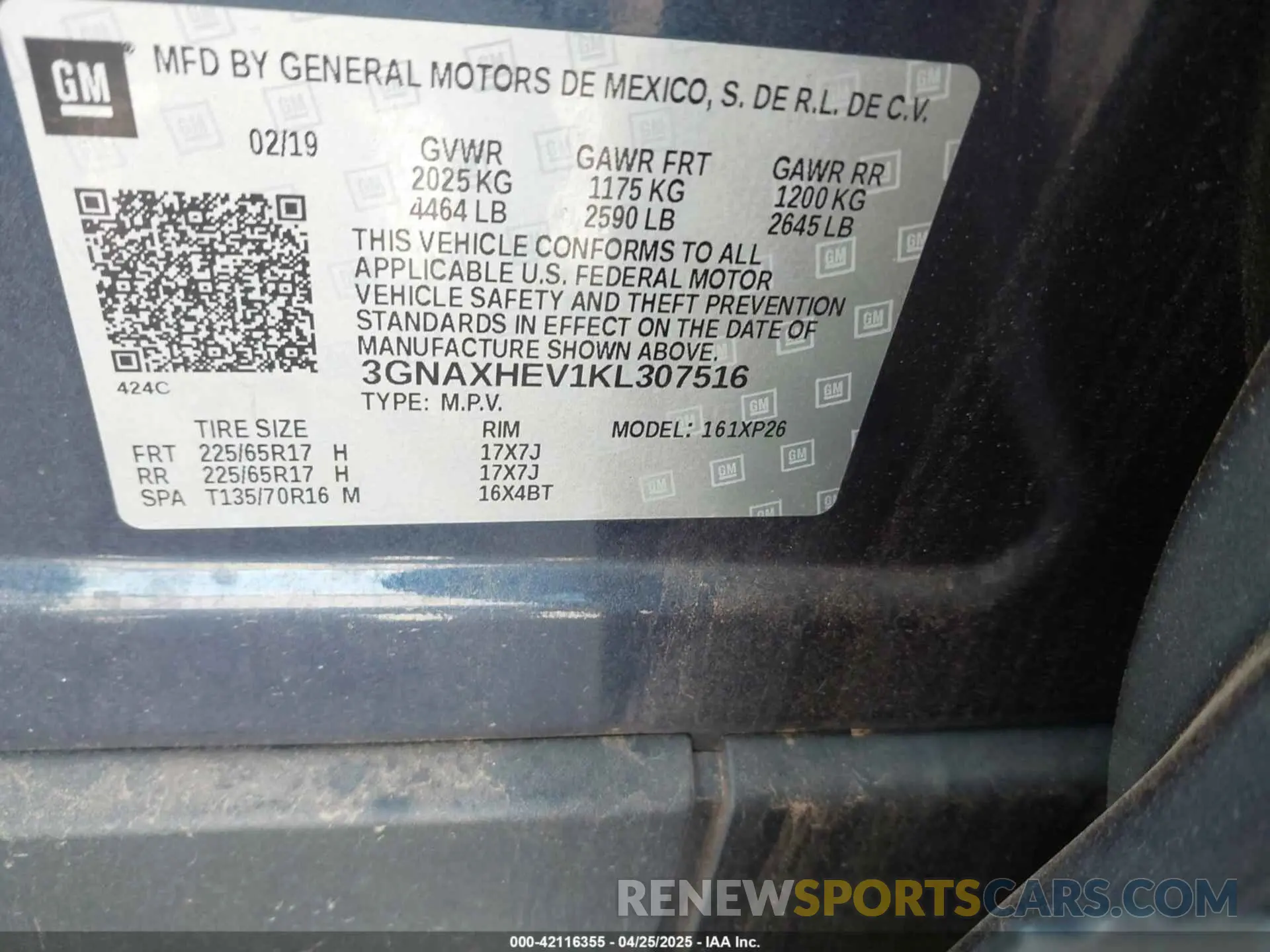 9 Photograph of a damaged car 3GNAXHEV1KL307516 CHEVROLET EQUINOX 2019