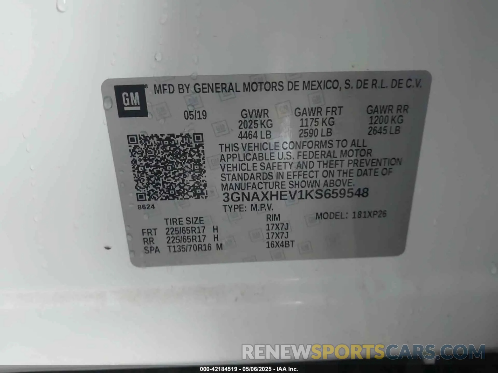 9 Photograph of a damaged car 3GNAXHEV1KS659548 CHEVROLET EQUINOX 2019