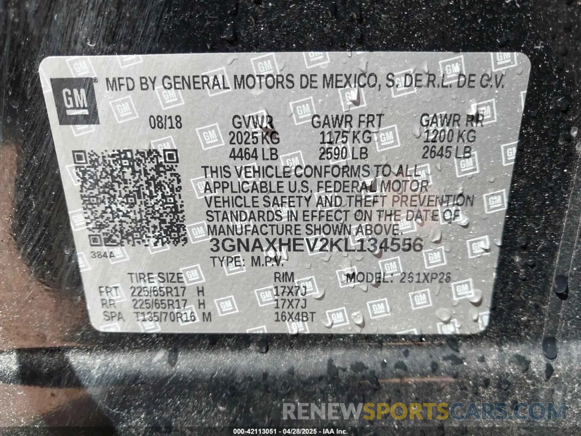 9 Photograph of a damaged car 3GNAXHEV2KL134556 CHEVROLET EQUINOX 2019