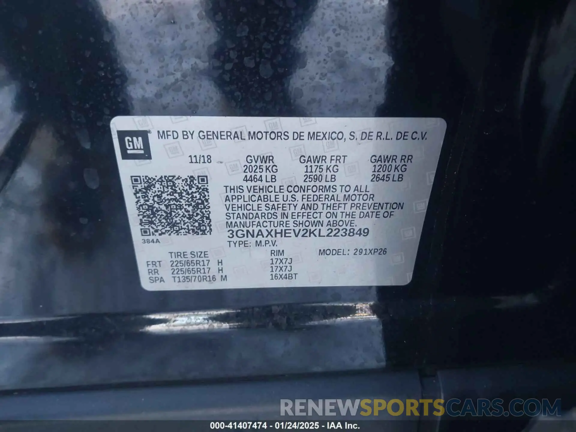 9 Photograph of a damaged car 3GNAXHEV2KL223849 CHEVROLET EQUINOX 2019
