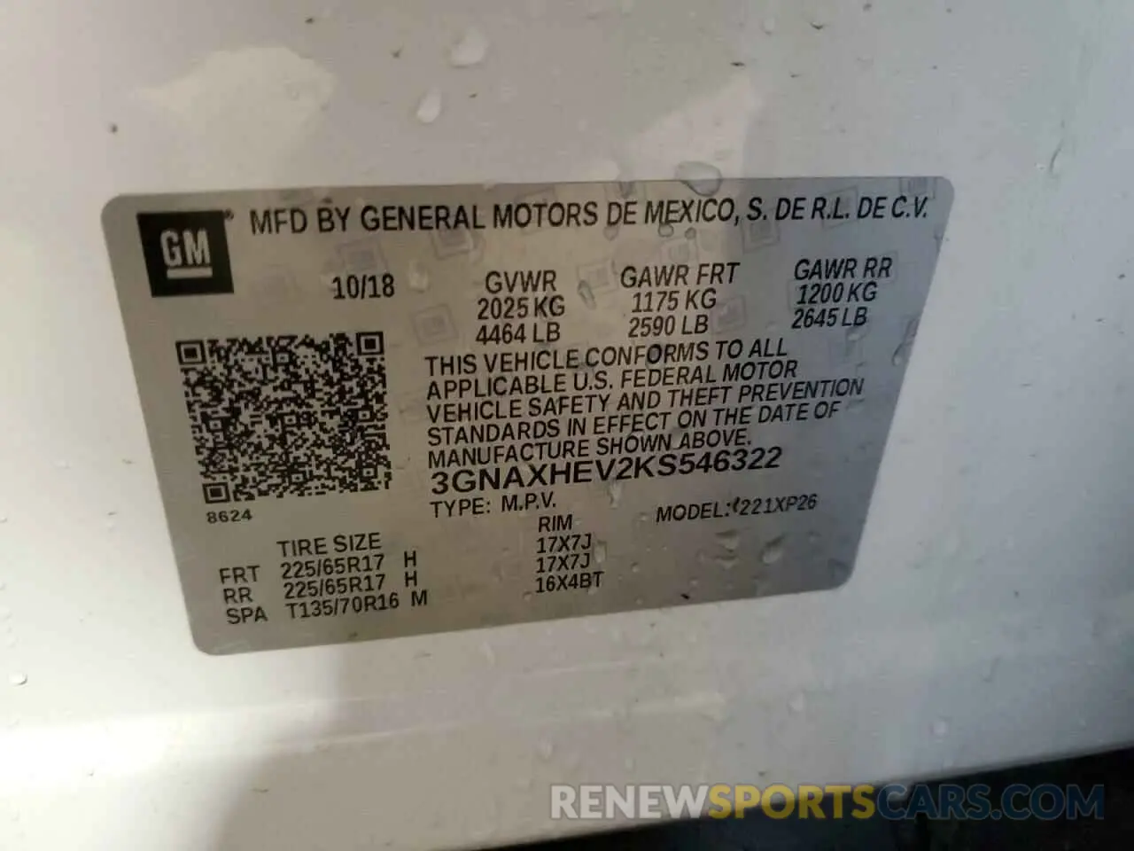 14 Photograph of a damaged car 3GNAXHEV2KS546322 CHEVROLET EQUINOX 2019