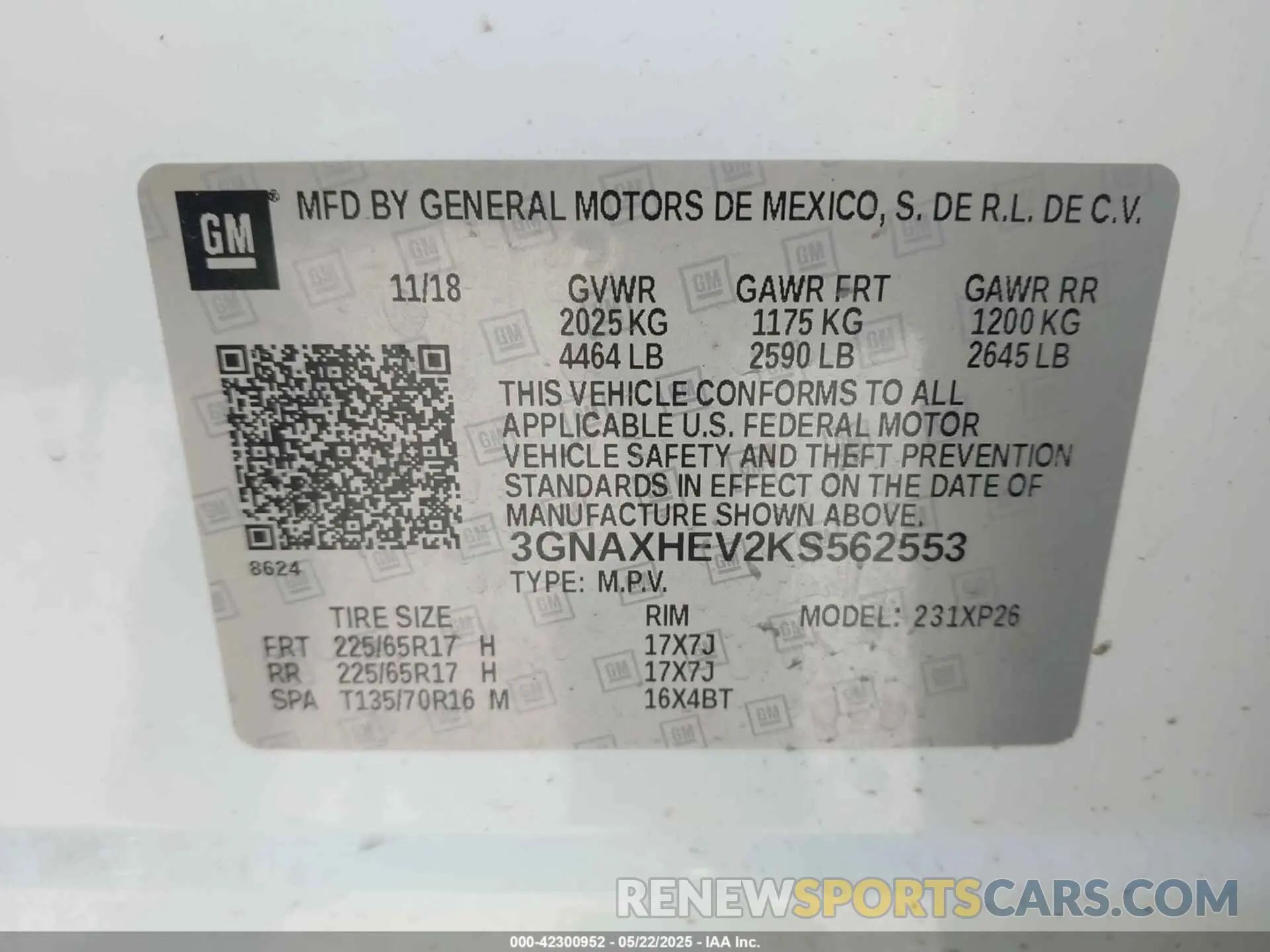 9 Photograph of a damaged car 3GNAXHEV2KS562553 CHEVROLET EQUINOX 2019