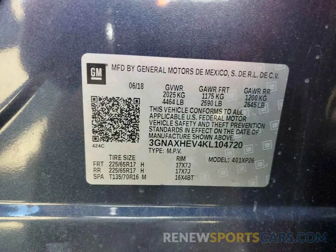 14 Photograph of a damaged car 3GNAXHEV4KL104720 CHEVROLET EQUINOX 2019