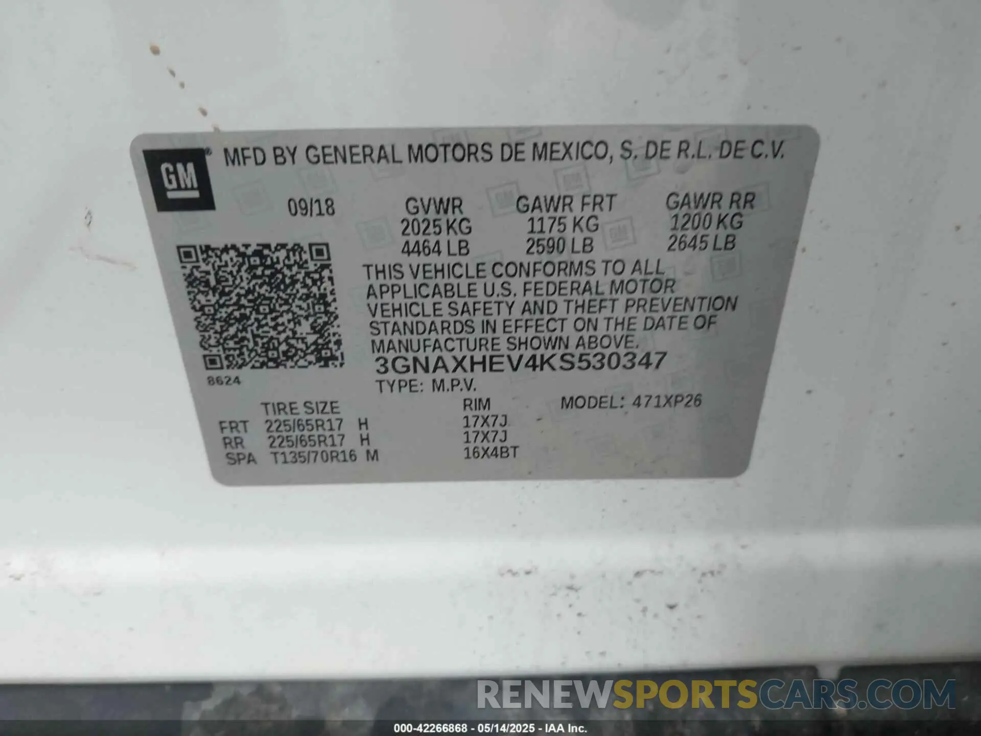 9 Photograph of a damaged car 3GNAXHEV4KS530347 CHEVROLET EQUINOX 2019