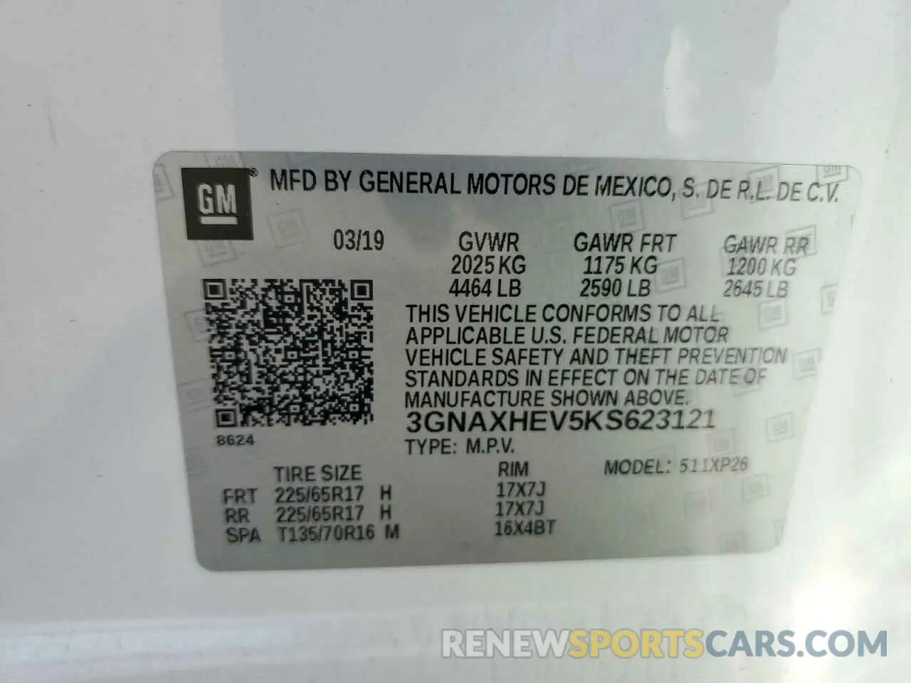 13 Photograph of a damaged car 3GNAXHEV5KS623121 CHEVROLET EQUINOX 2019