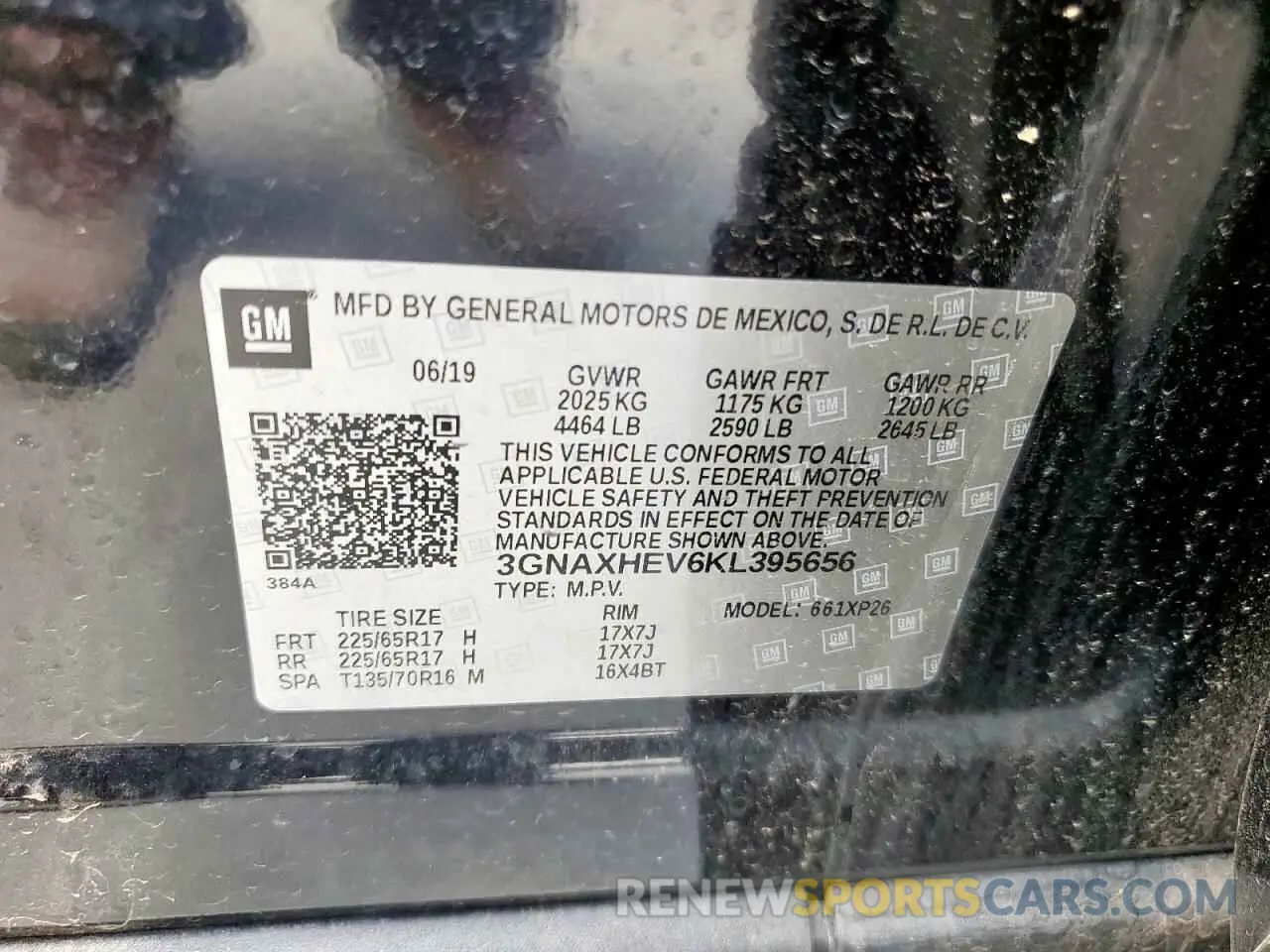 13 Photograph of a damaged car 3GNAXHEV6KL395656 CHEVROLET EQUINOX 2019