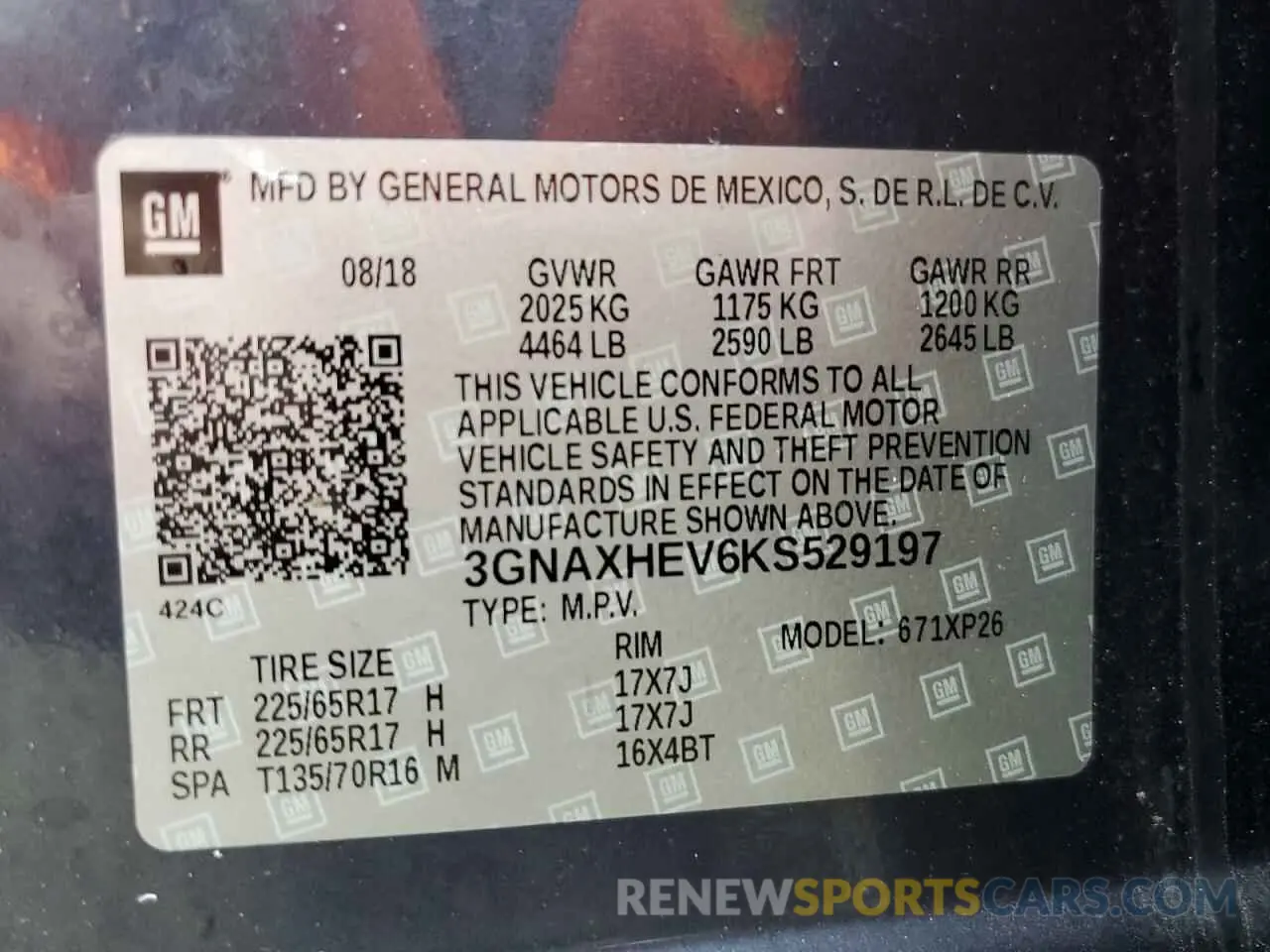 13 Photograph of a damaged car 3GNAXHEV6KS529197 CHEVROLET EQUINOX 2019