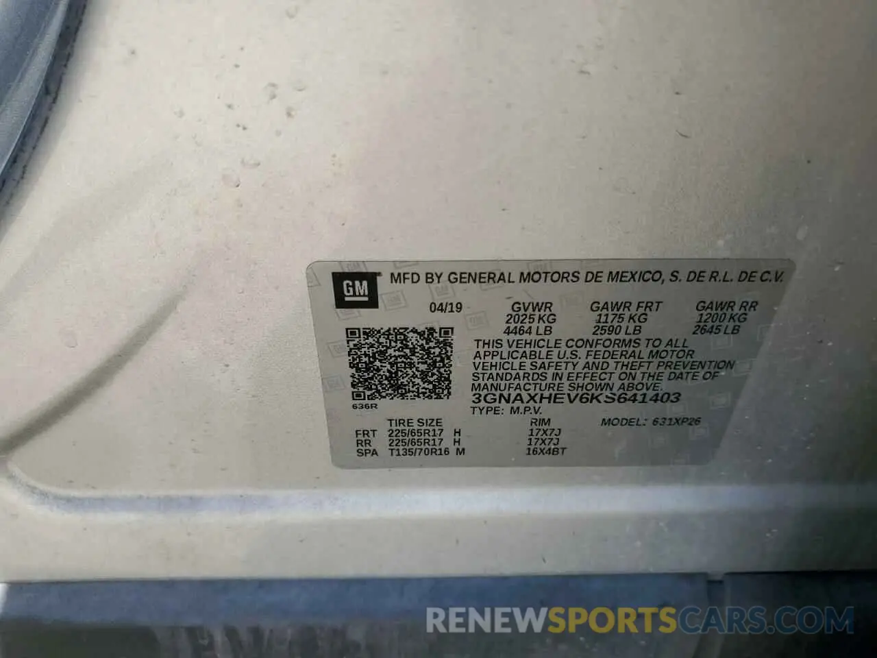 13 Photograph of a damaged car 3GNAXHEV6KS641403 CHEVROLET EQUINOX 2019