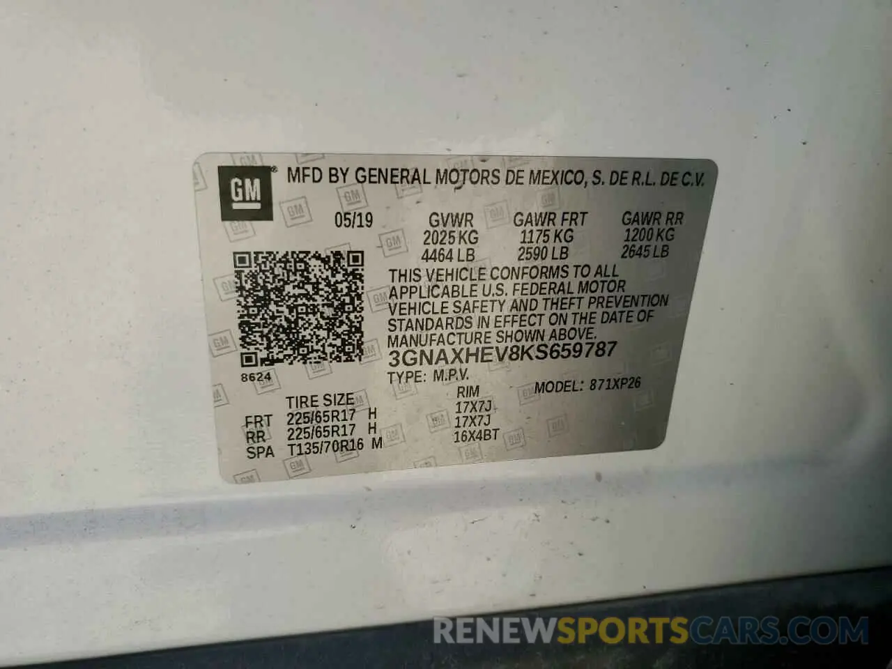 13 Photograph of a damaged car 3GNAXHEV8KS659787 CHEVROLET EQUINOX 2019