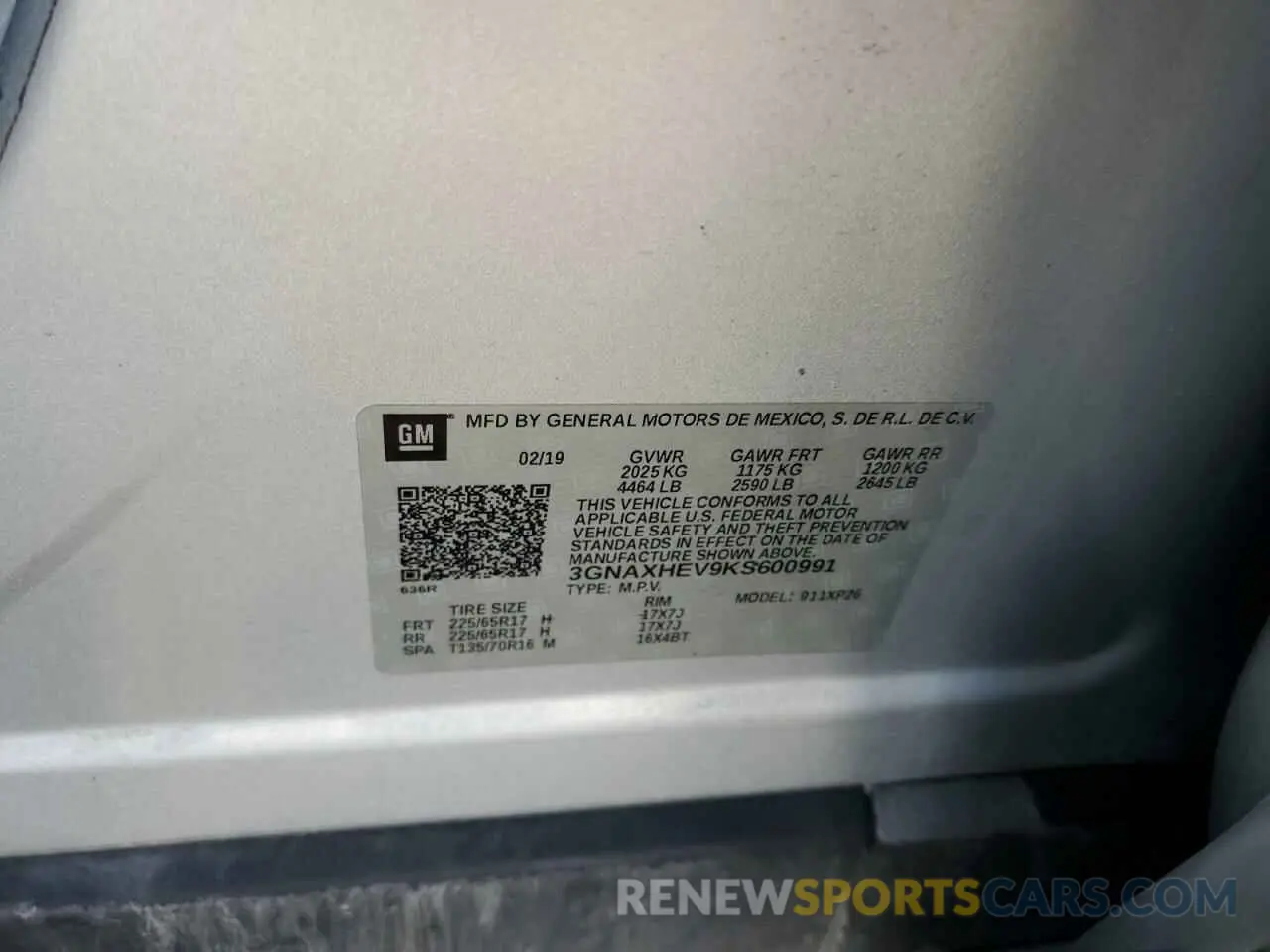 13 Photograph of a damaged car 3GNAXHEV9KS600991 CHEVROLET EQUINOX 2019