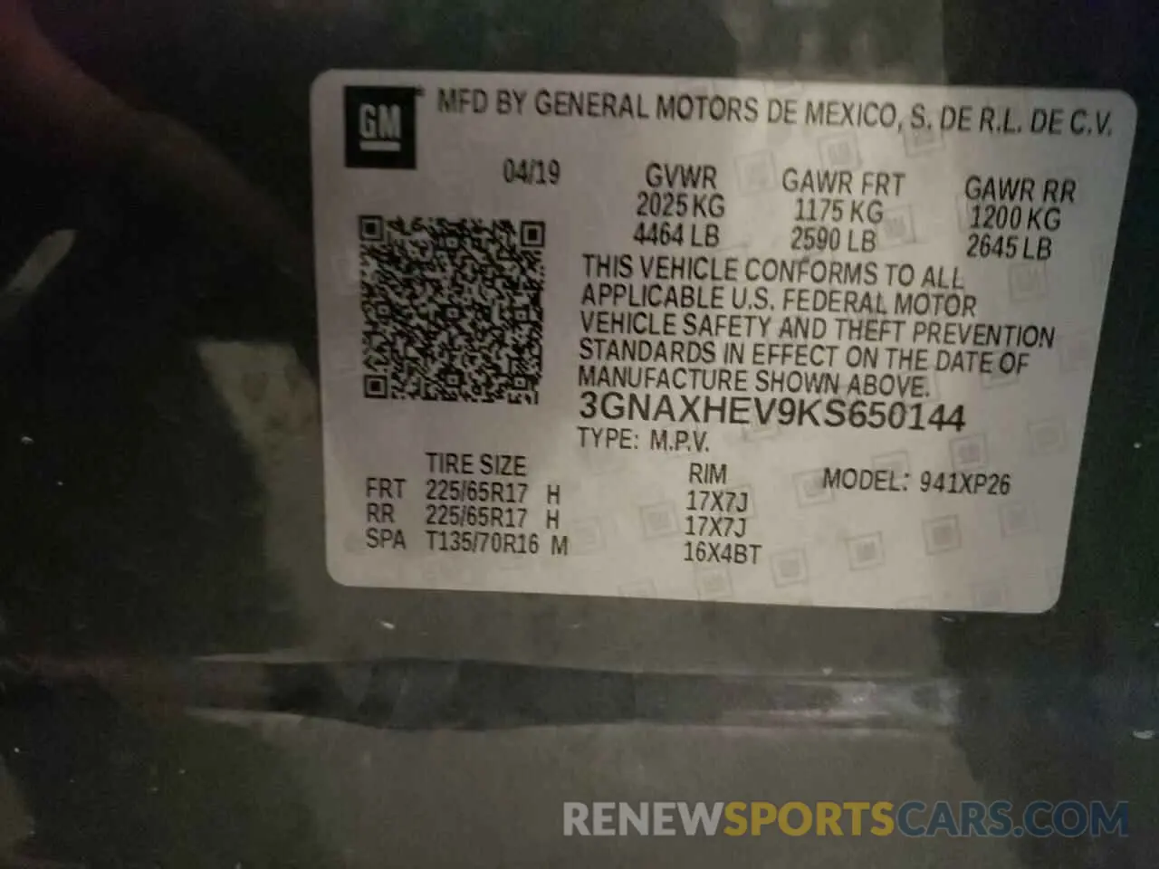 13 Photograph of a damaged car 3GNAXHEV9KS650144 CHEVROLET EQUINOX 2019