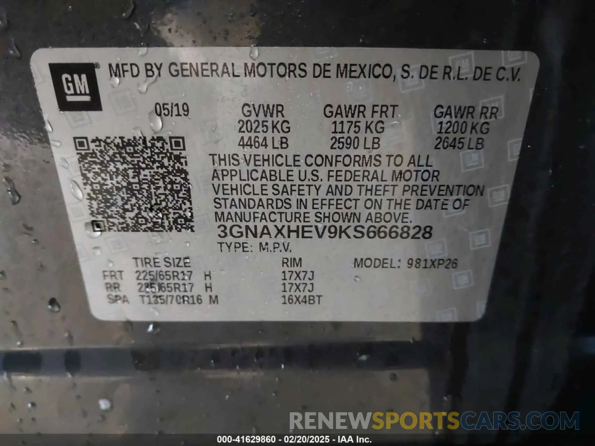 9 Photograph of a damaged car 3GNAXHEV9KS666828 CHEVROLET EQUINOX 2019