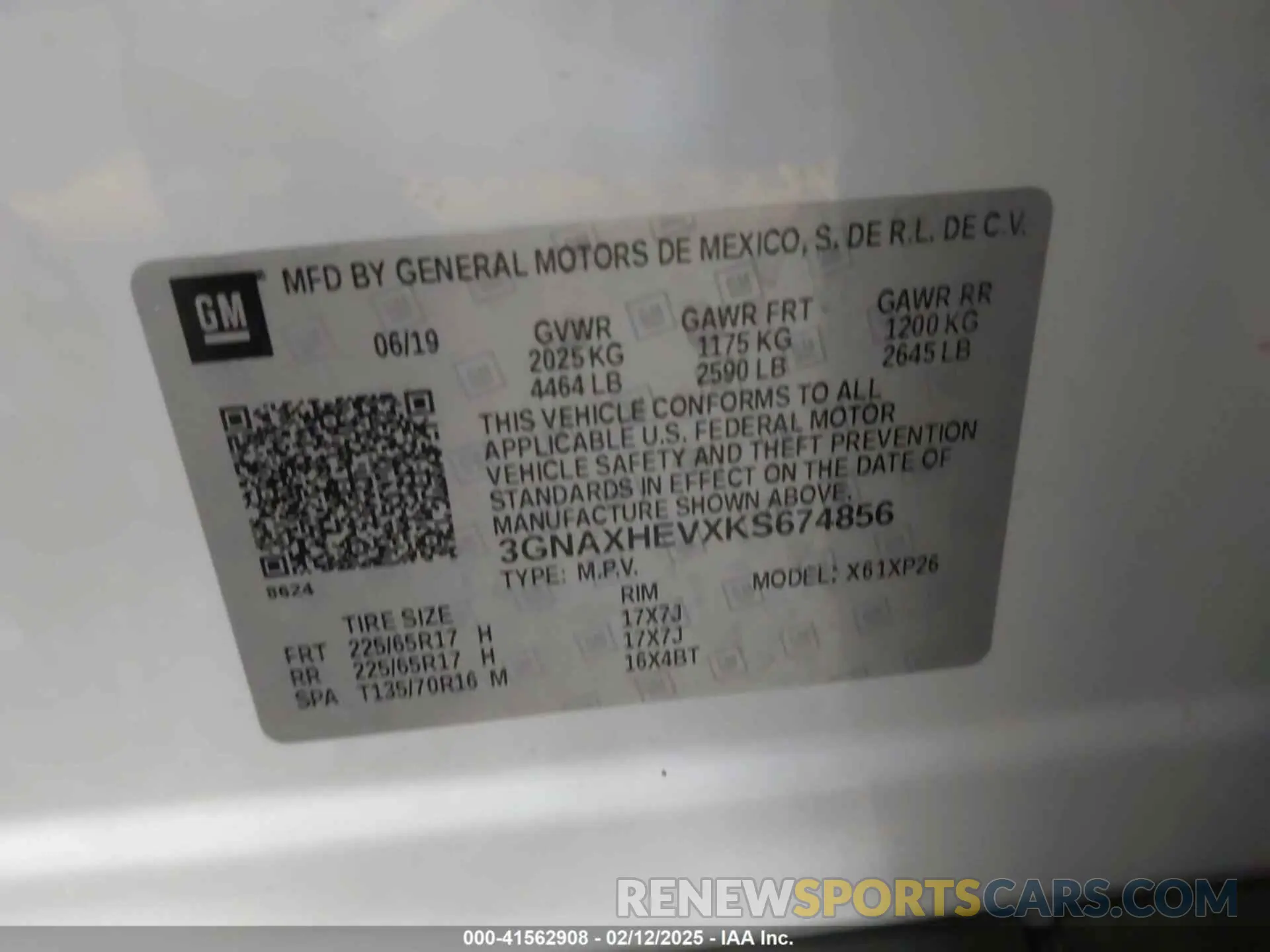 9 Photograph of a damaged car 3GNAXHEVXKS674856 CHEVROLET EQUINOX 2019