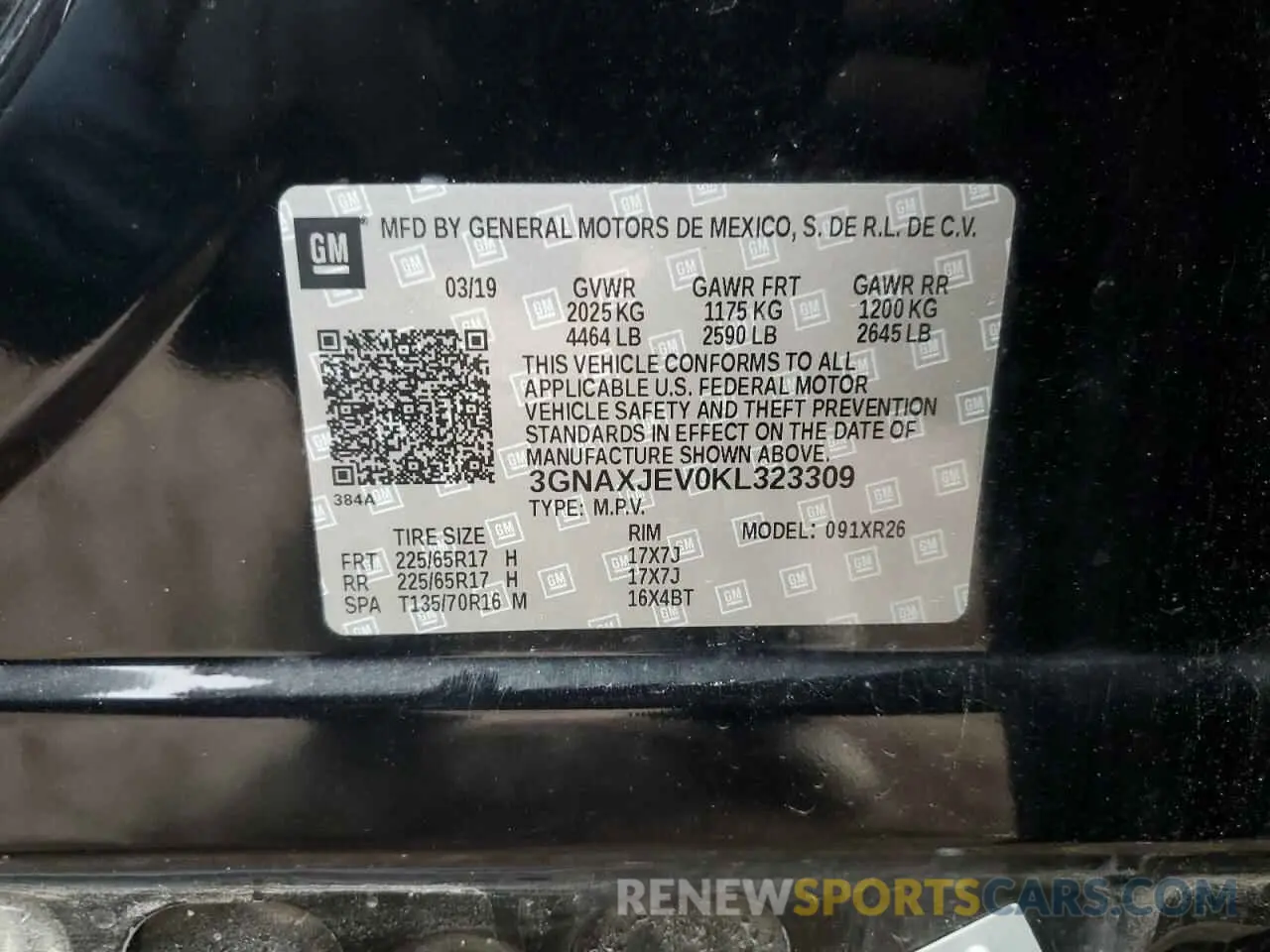 14 Photograph of a damaged car 3GNAXJEV0KL323309 CHEVROLET EQUINOX 2019