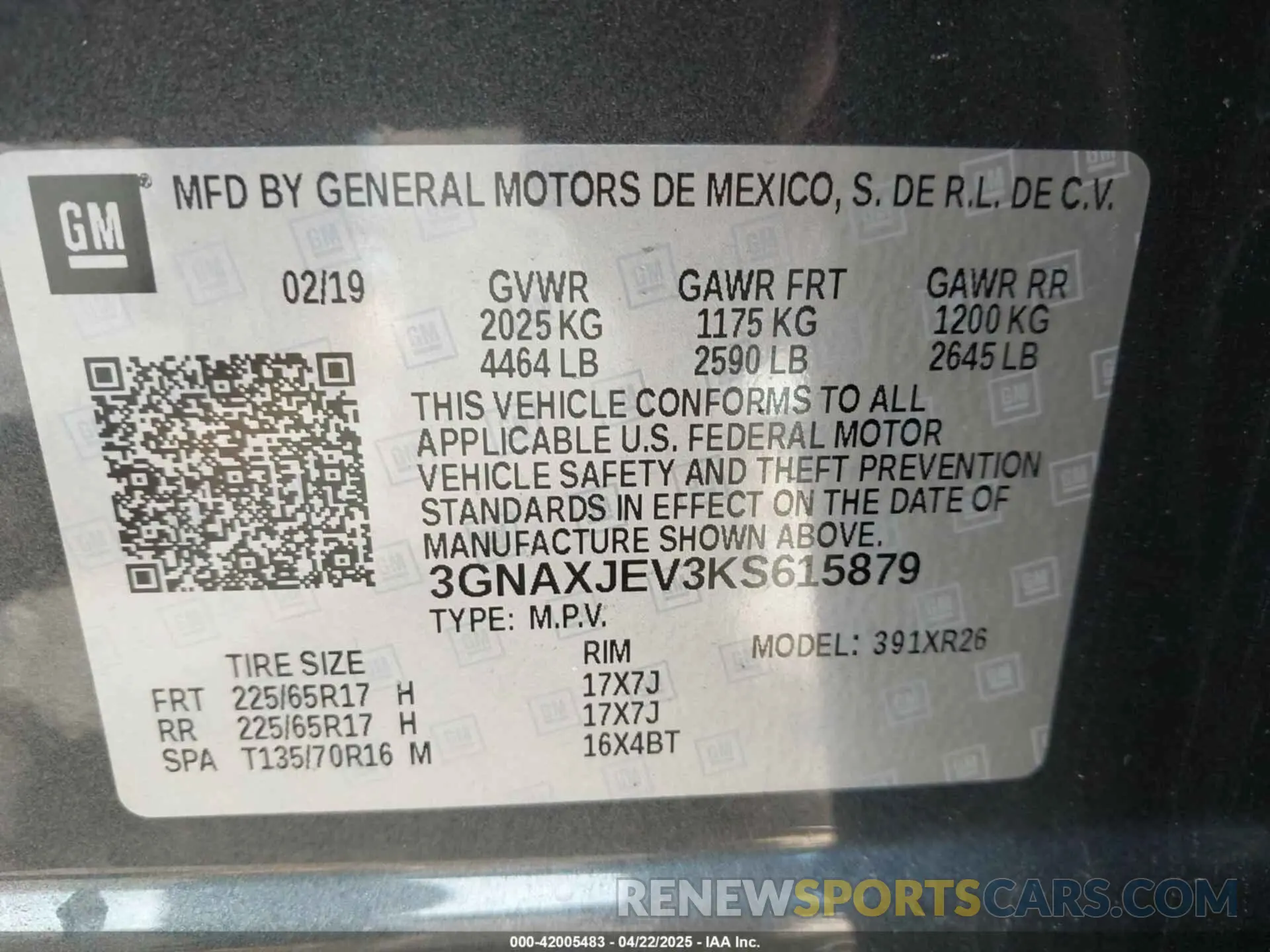 9 Photograph of a damaged car 3GNAXJEV3KS615879 CHEVROLET EQUINOX 2019