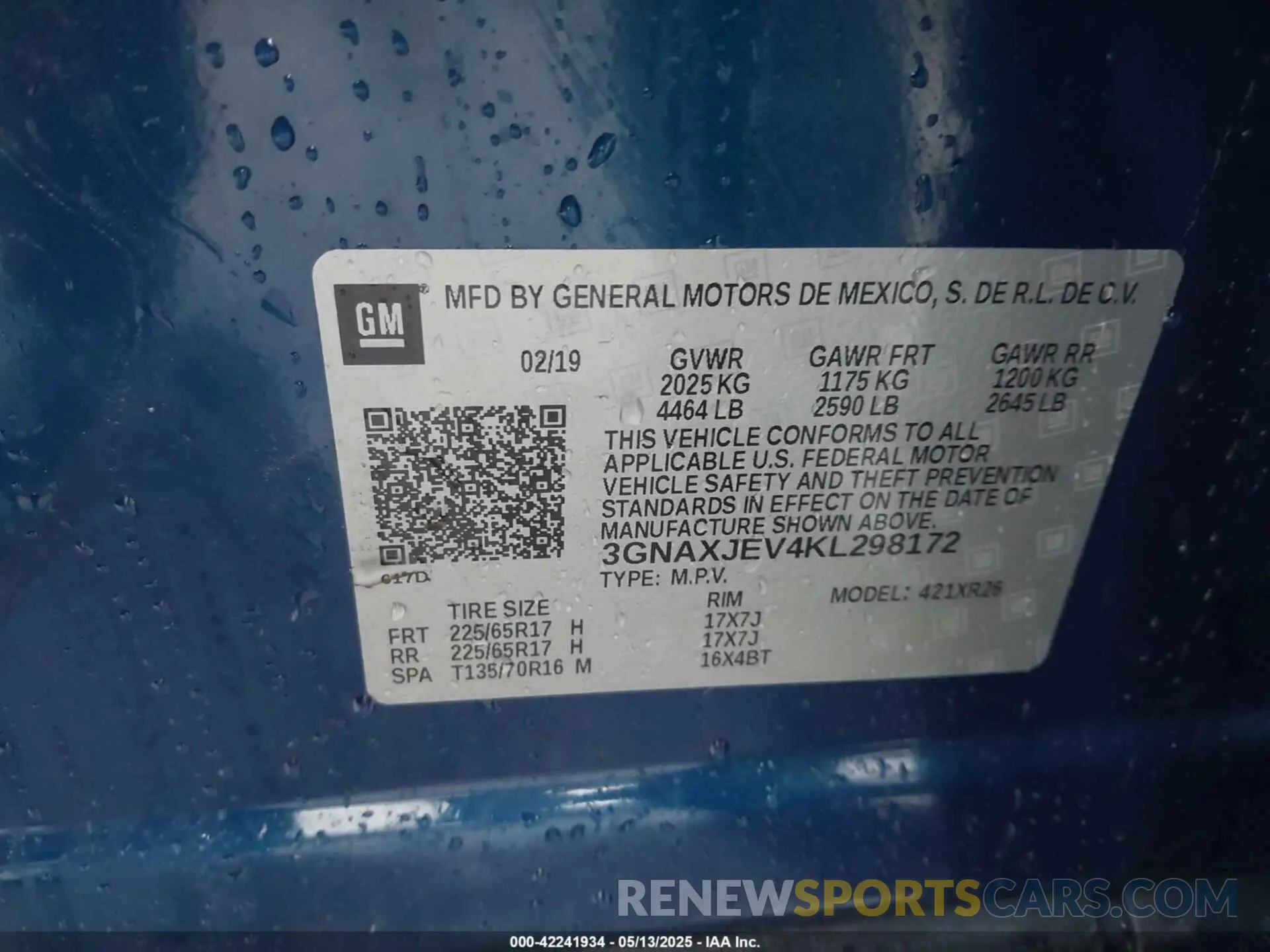 9 Photograph of a damaged car 3GNAXJEV4KL298172 CHEVROLET EQUINOX 2019