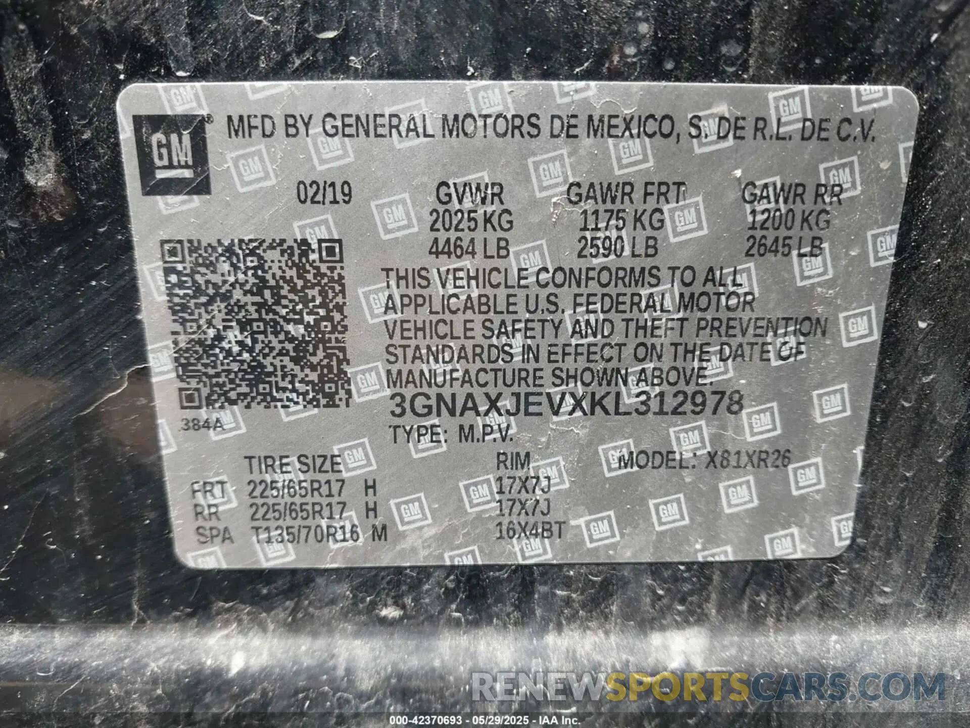 9 Photograph of a damaged car 3GNAXJEVXKL312978 CHEVROLET EQUINOX 2019