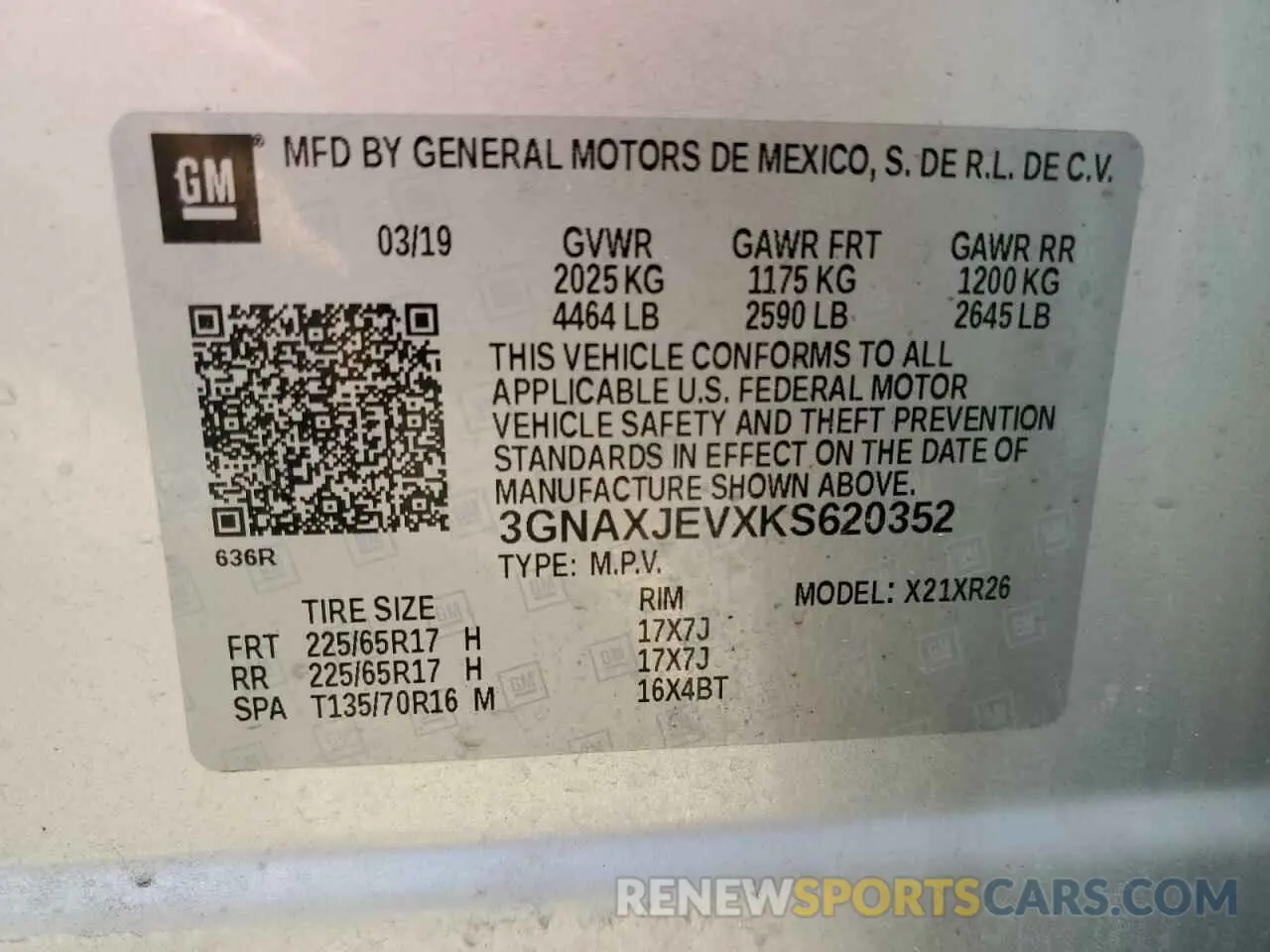 13 Photograph of a damaged car 3GNAXJEVXKS620352 CHEVROLET EQUINOX 2019