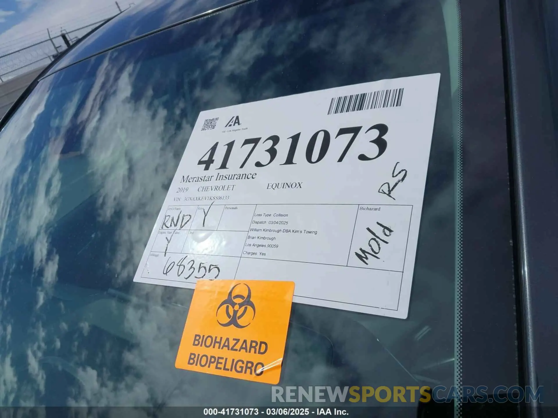 18 Photograph of a damaged car 3GNAXKEV1KS506133 CHEVROLET EQUINOX 2019