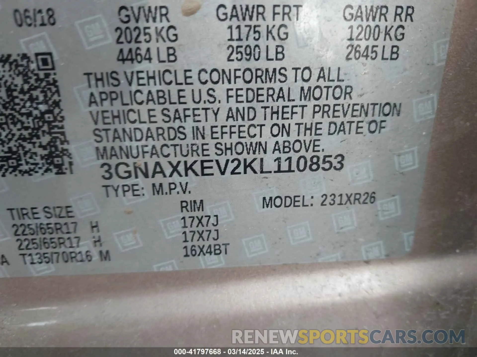 9 Photograph of a damaged car 3GNAXKEV2KL110853 CHEVROLET EQUINOX 2019