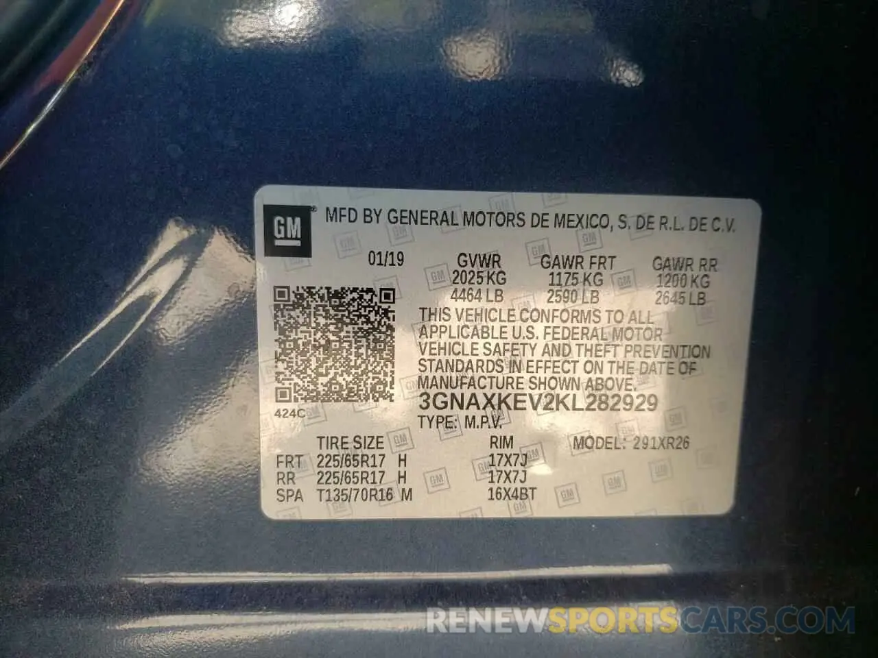 13 Photograph of a damaged car 3GNAXKEV2KL282929 CHEVROLET EQUINOX 2019