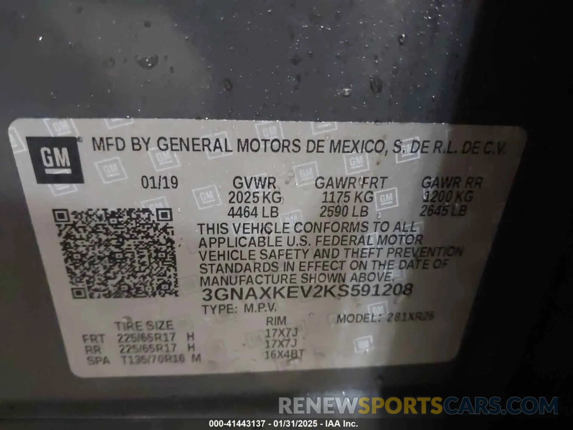 9 Photograph of a damaged car 3GNAXKEV2KS591208 CHEVROLET EQUINOX 2019