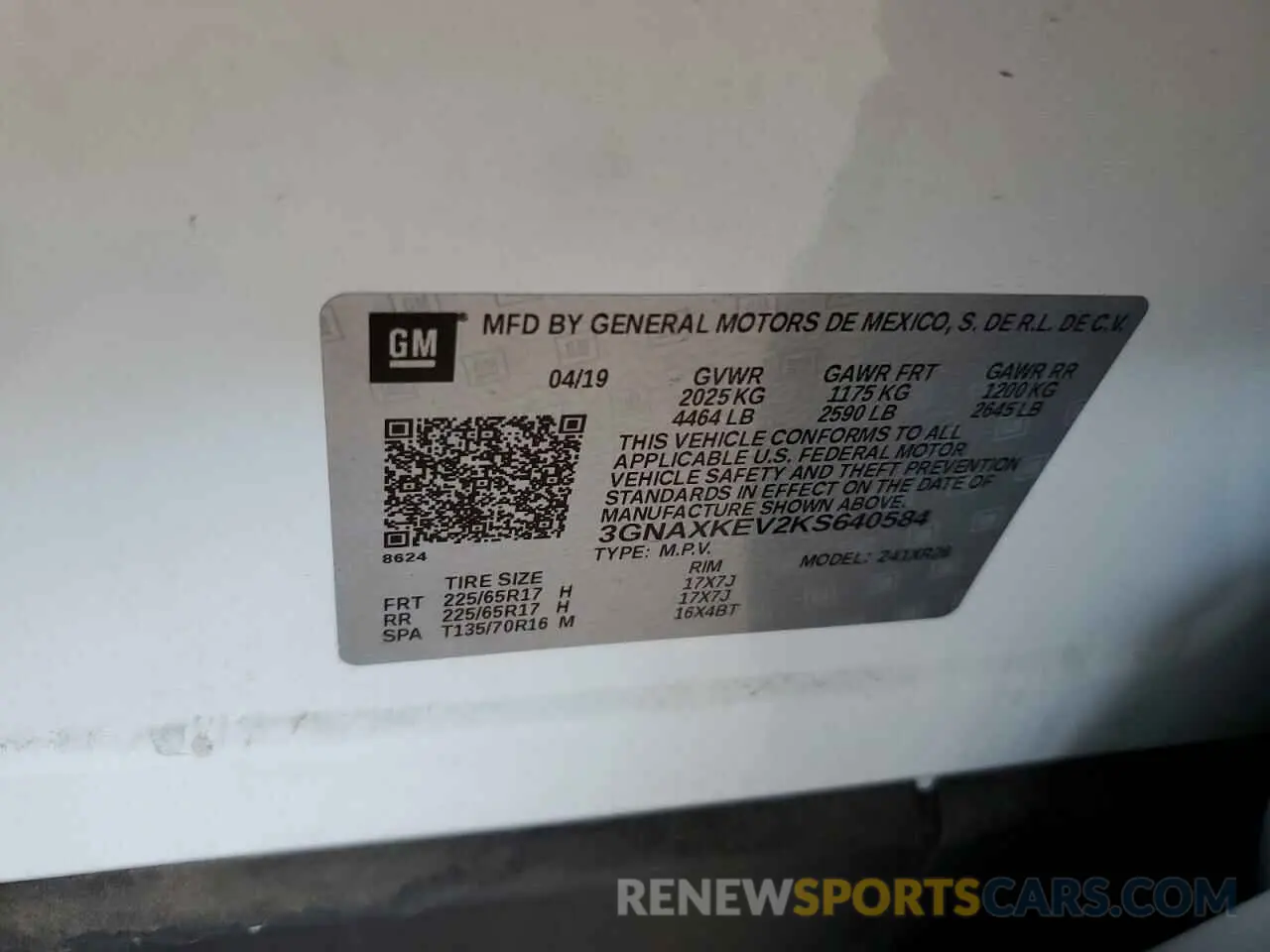 13 Photograph of a damaged car 3GNAXKEV2KS640584 CHEVROLET EQUINOX 2019