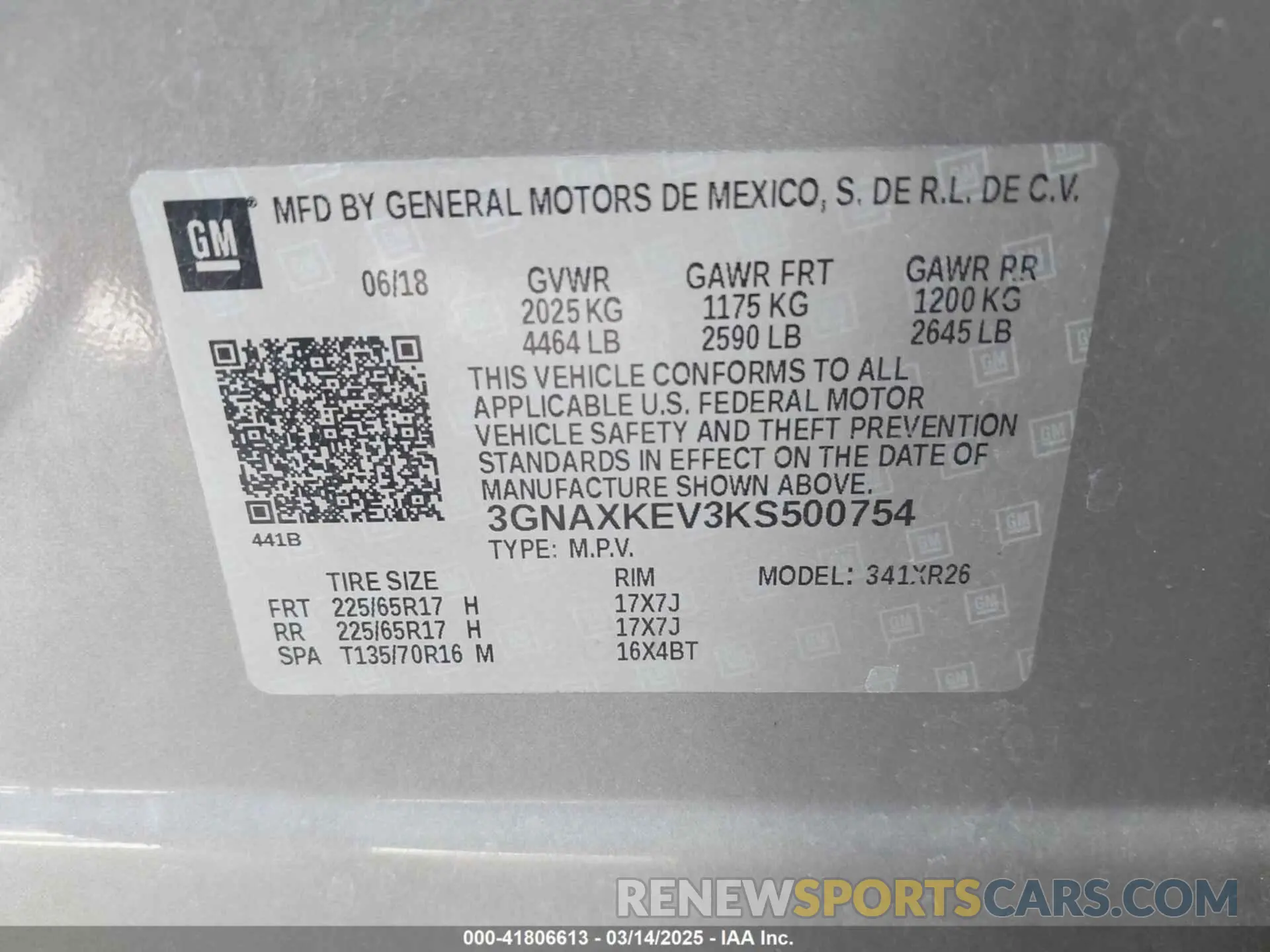 9 Photograph of a damaged car 3GNAXKEV3KS500754 CHEVROLET EQUINOX 2019