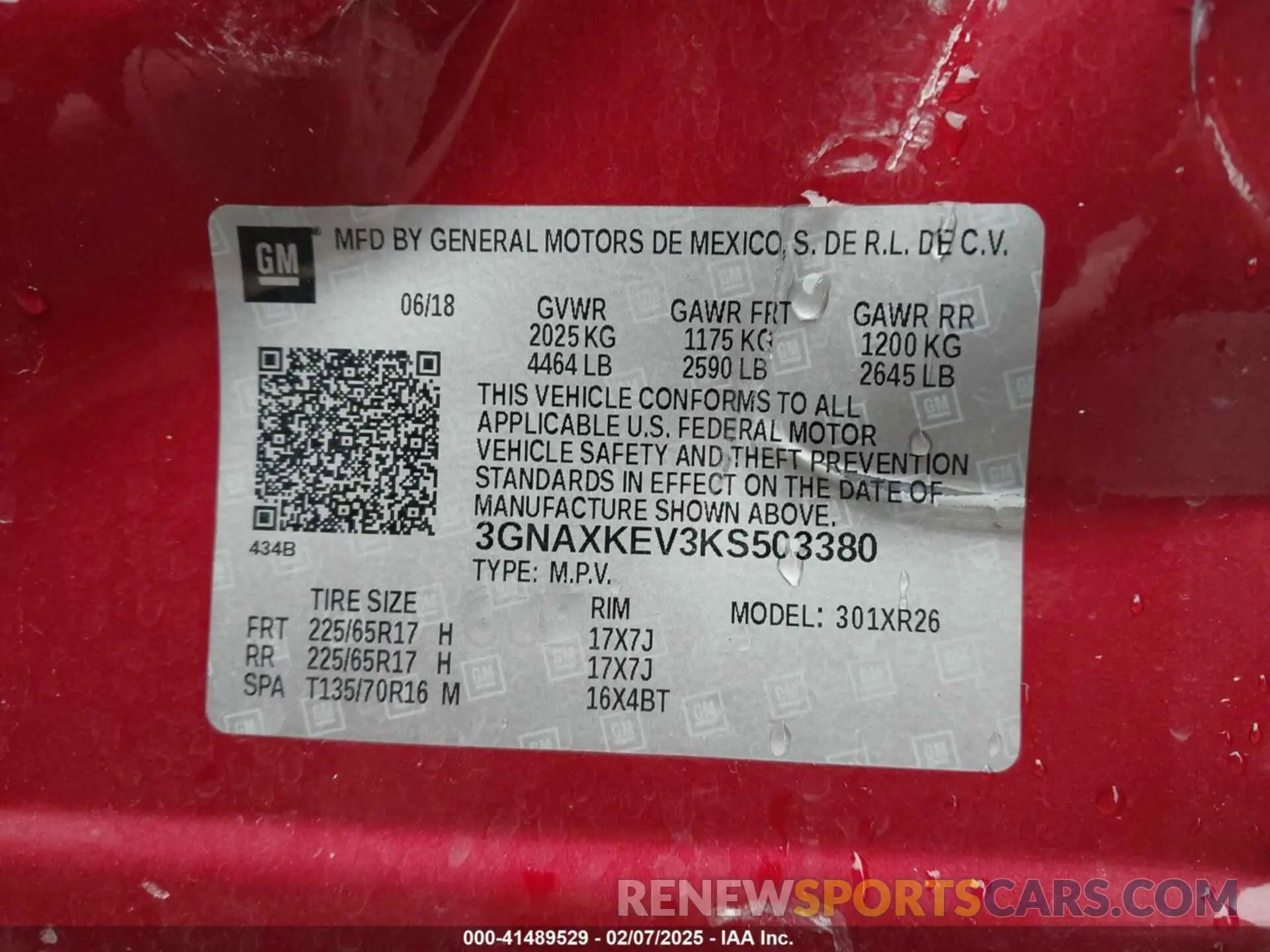 9 Photograph of a damaged car 3GNAXKEV3KS503380 CHEVROLET EQUINOX 2019