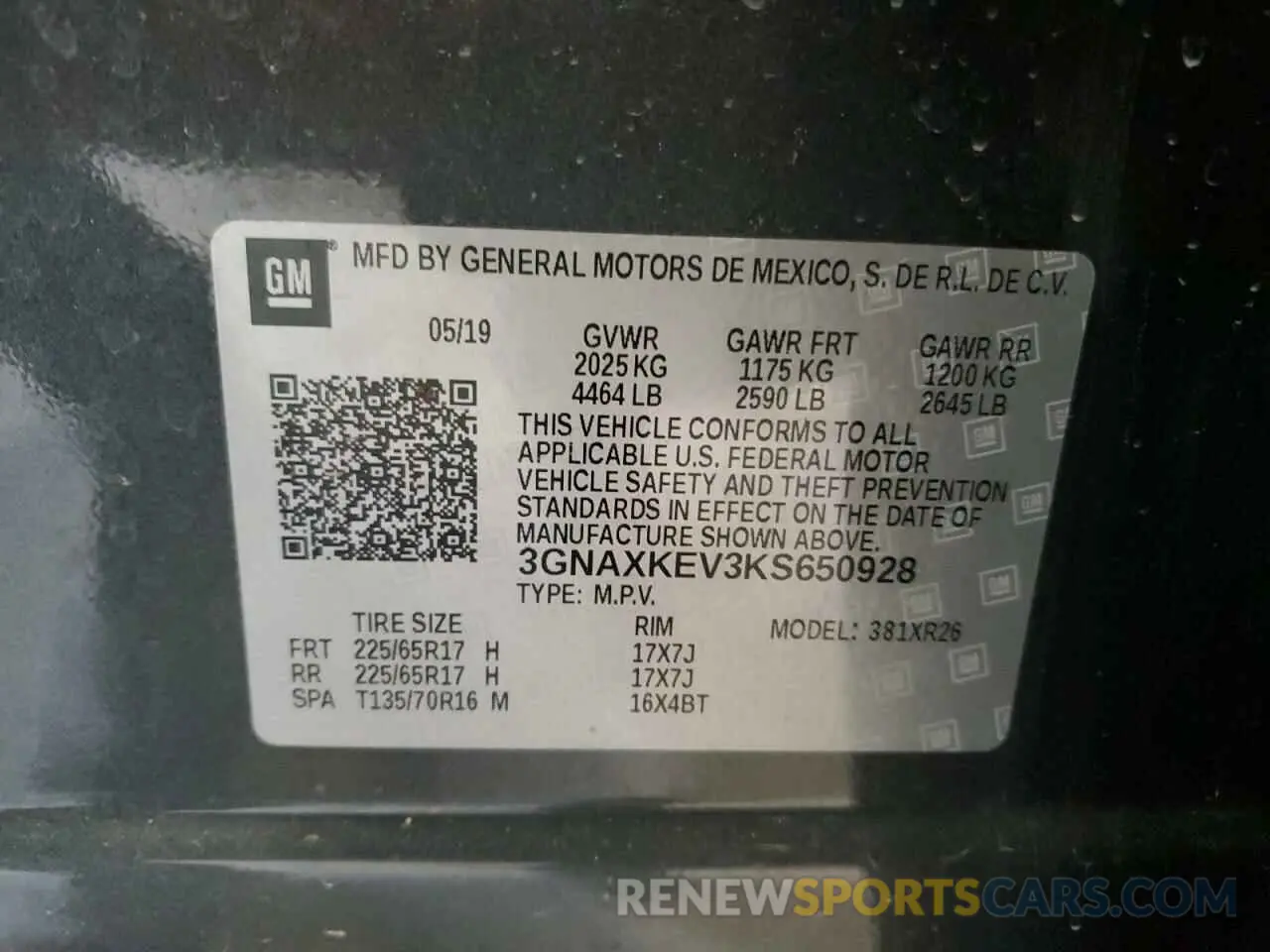 13 Photograph of a damaged car 3GNAXKEV3KS650928 CHEVROLET EQUINOX 2019
