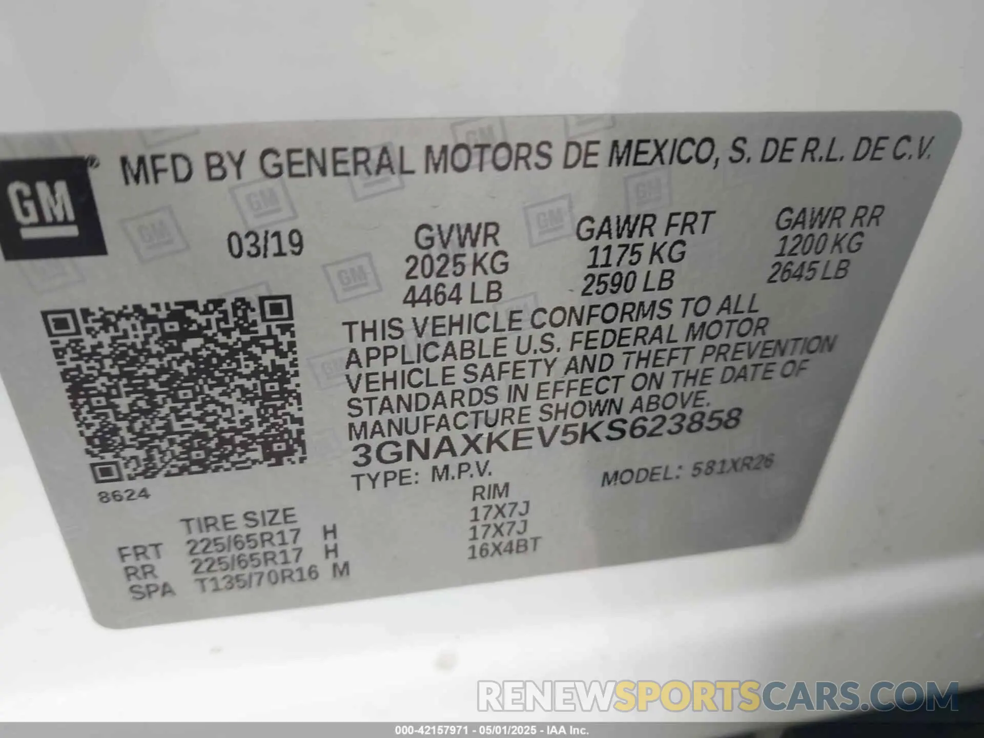 9 Photograph of a damaged car 3GNAXKEV5KS623858 CHEVROLET EQUINOX 2019