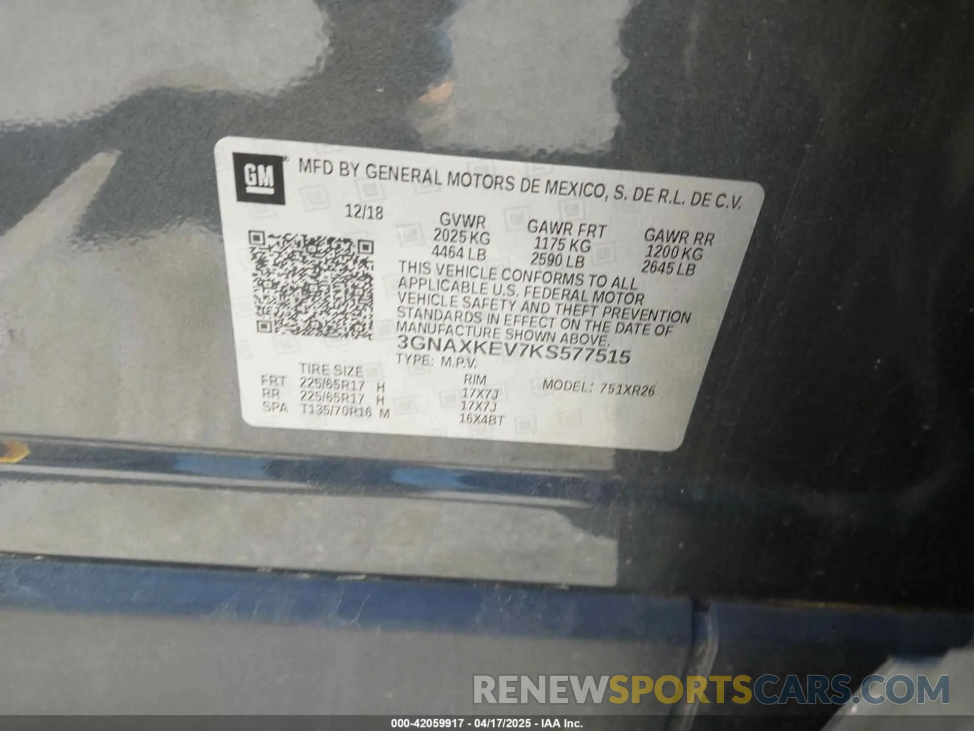 9 Photograph of a damaged car 3GNAXKEV7KS577515 CHEVROLET EQUINOX 2019