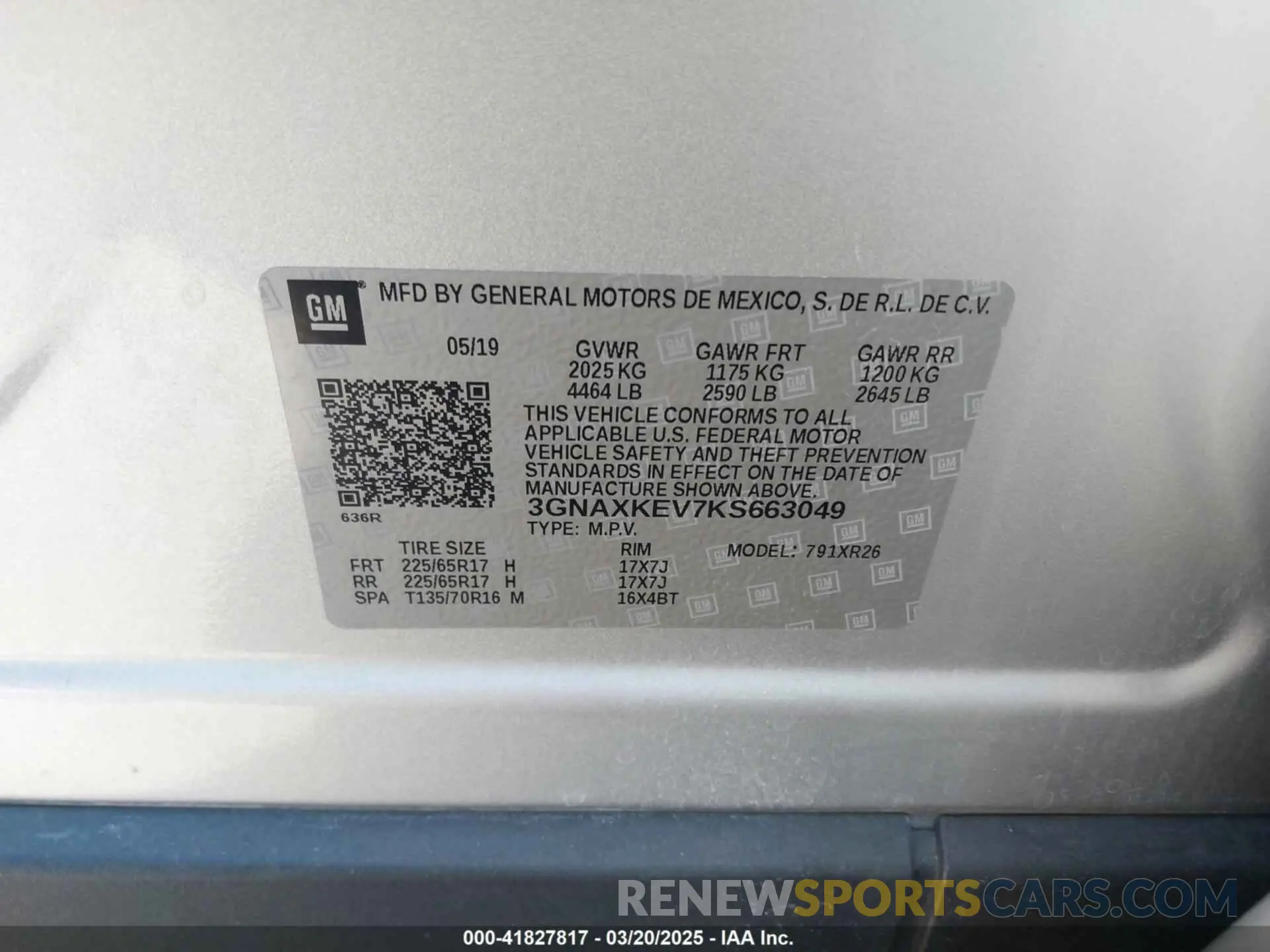 9 Photograph of a damaged car 3GNAXKEV7KS663049 CHEVROLET EQUINOX 2019