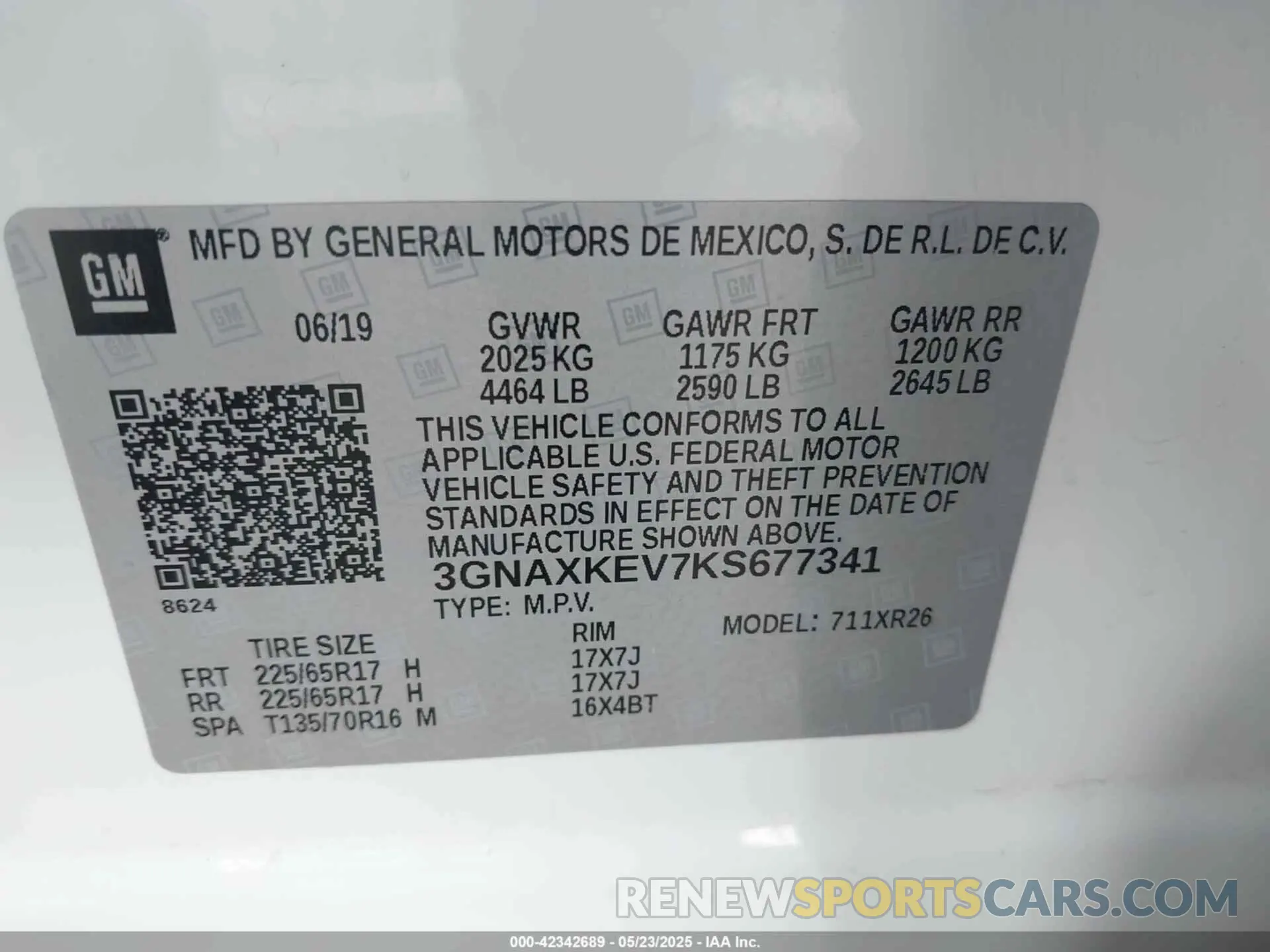 9 Photograph of a damaged car 3GNAXKEV7KS677341 CHEVROLET EQUINOX 2019