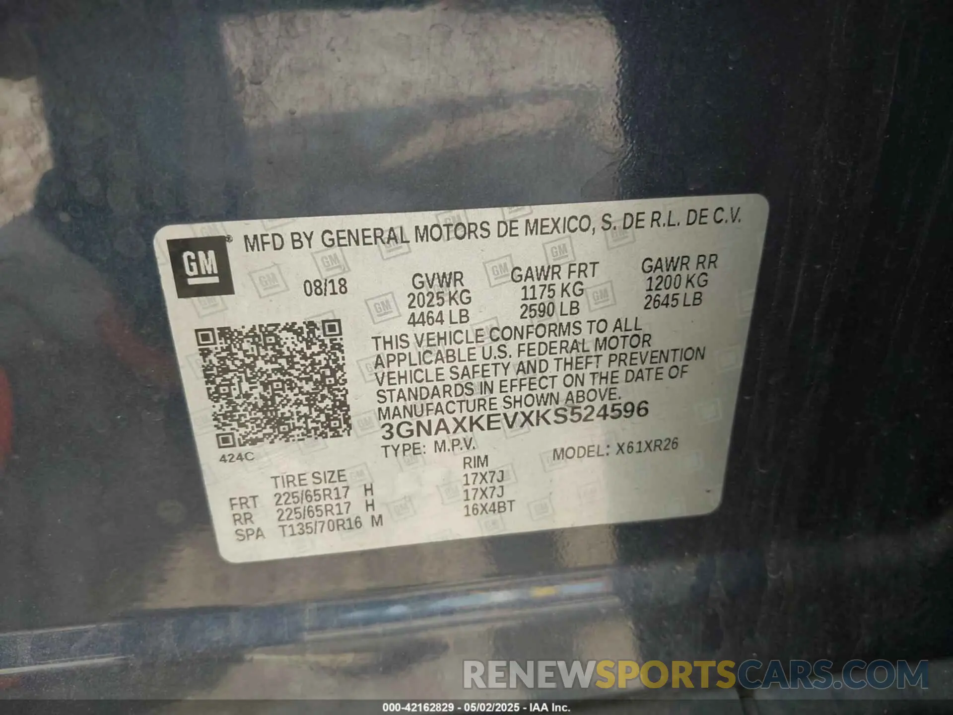 9 Photograph of a damaged car 3GNAXKEVXKS524596 CHEVROLET EQUINOX 2019