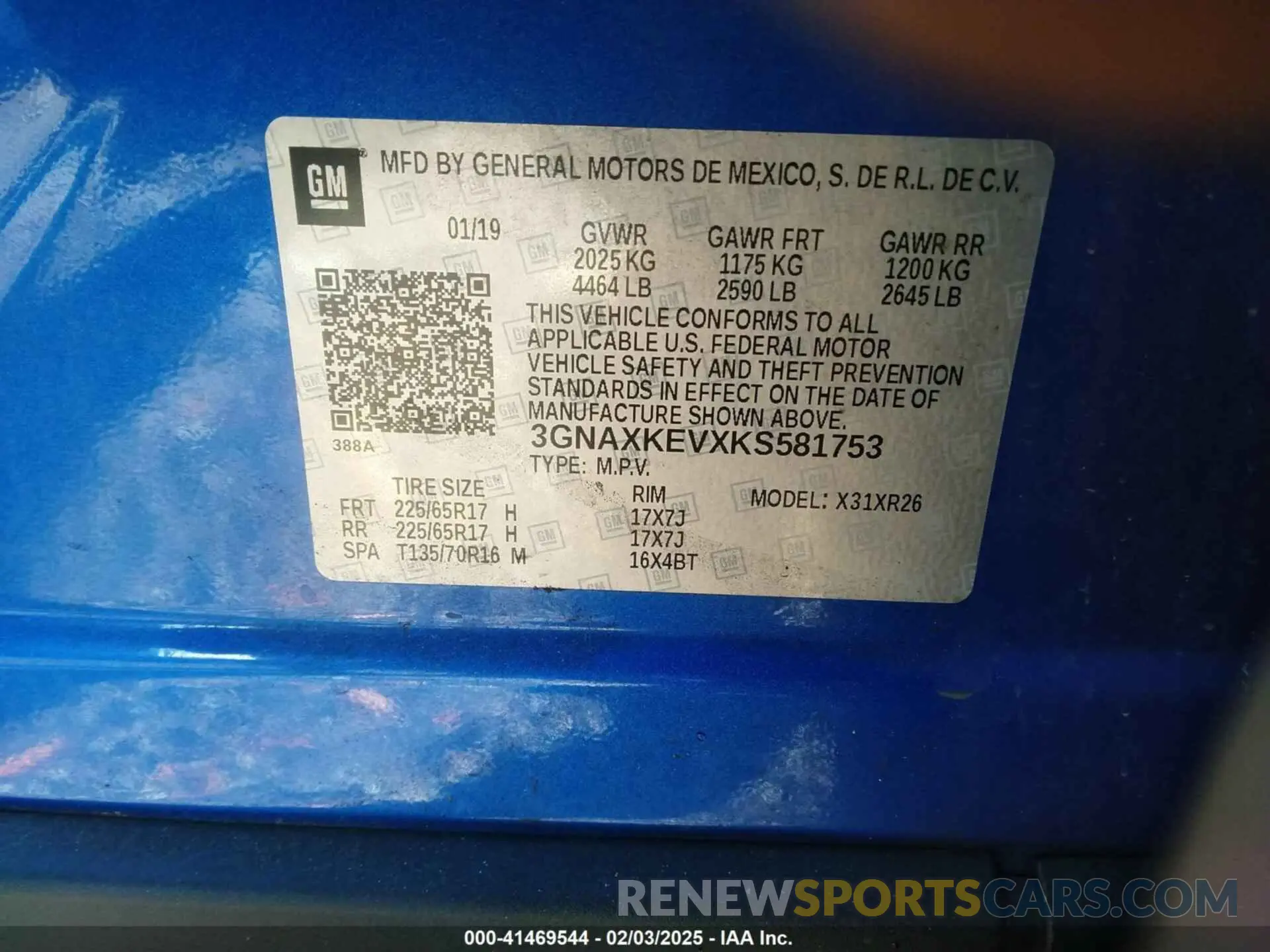 9 Photograph of a damaged car 3GNAXKEVXKS581753 CHEVROLET EQUINOX 2019