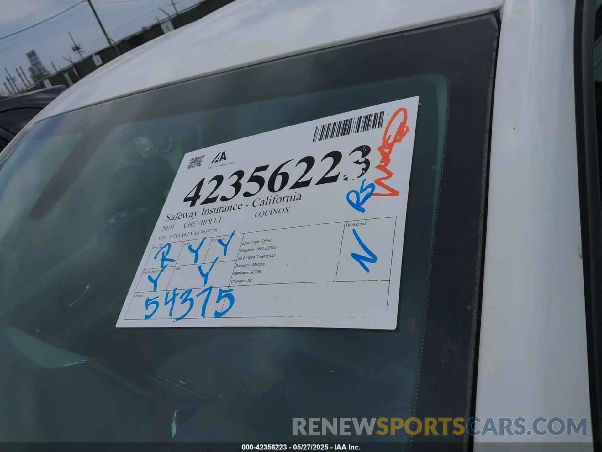17 Photograph of a damaged car 3GNAXKEVXKS634726 CHEVROLET EQUINOX 2019