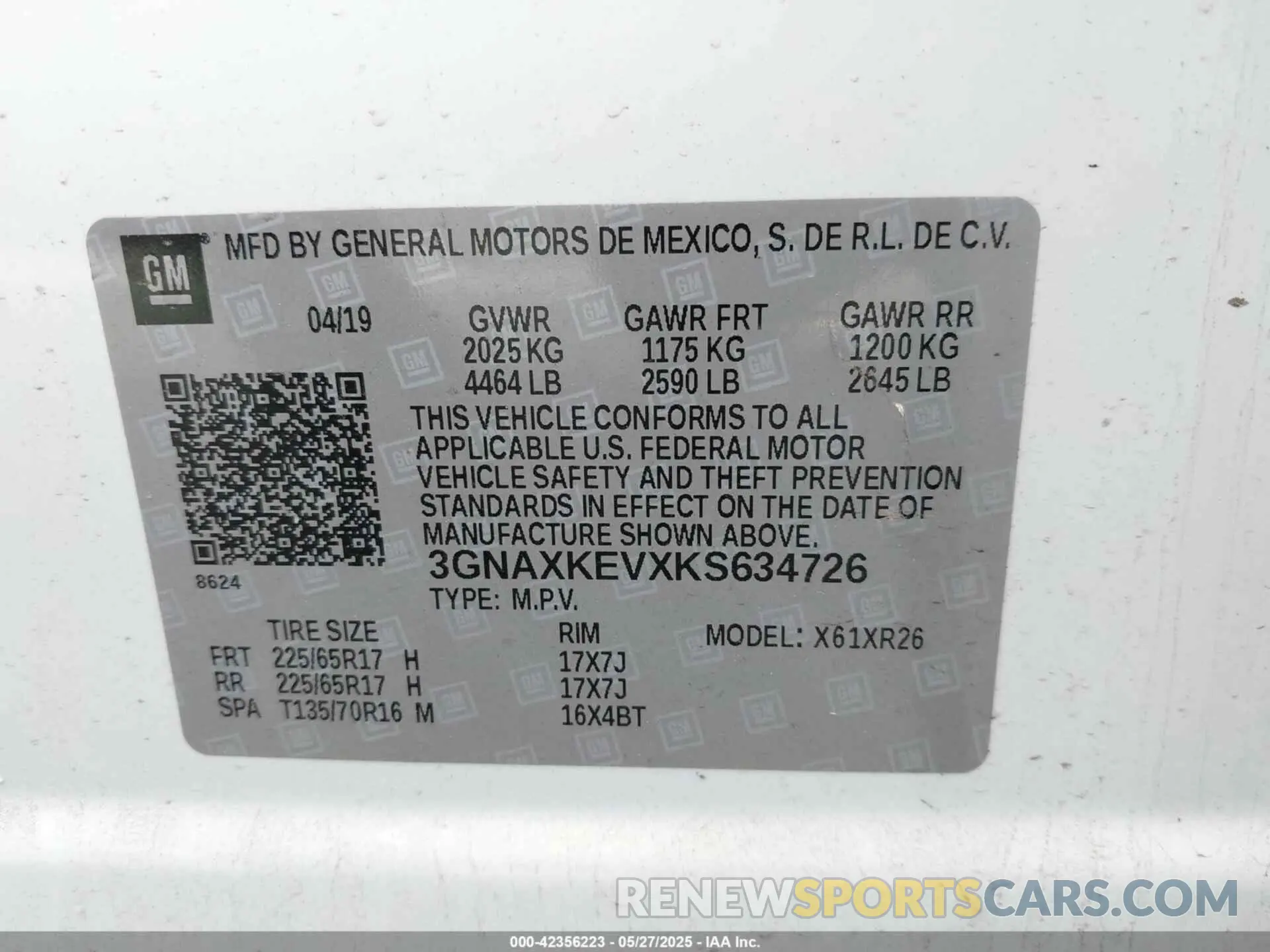 9 Photograph of a damaged car 3GNAXKEVXKS634726 CHEVROLET EQUINOX 2019