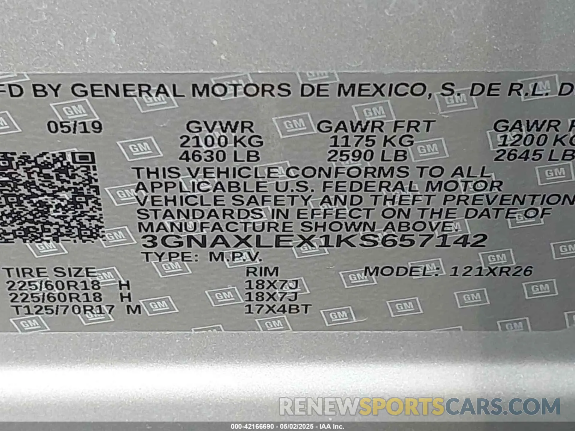 9 Photograph of a damaged car 3GNAXLEX1KS657142 CHEVROLET EQUINOX 2019