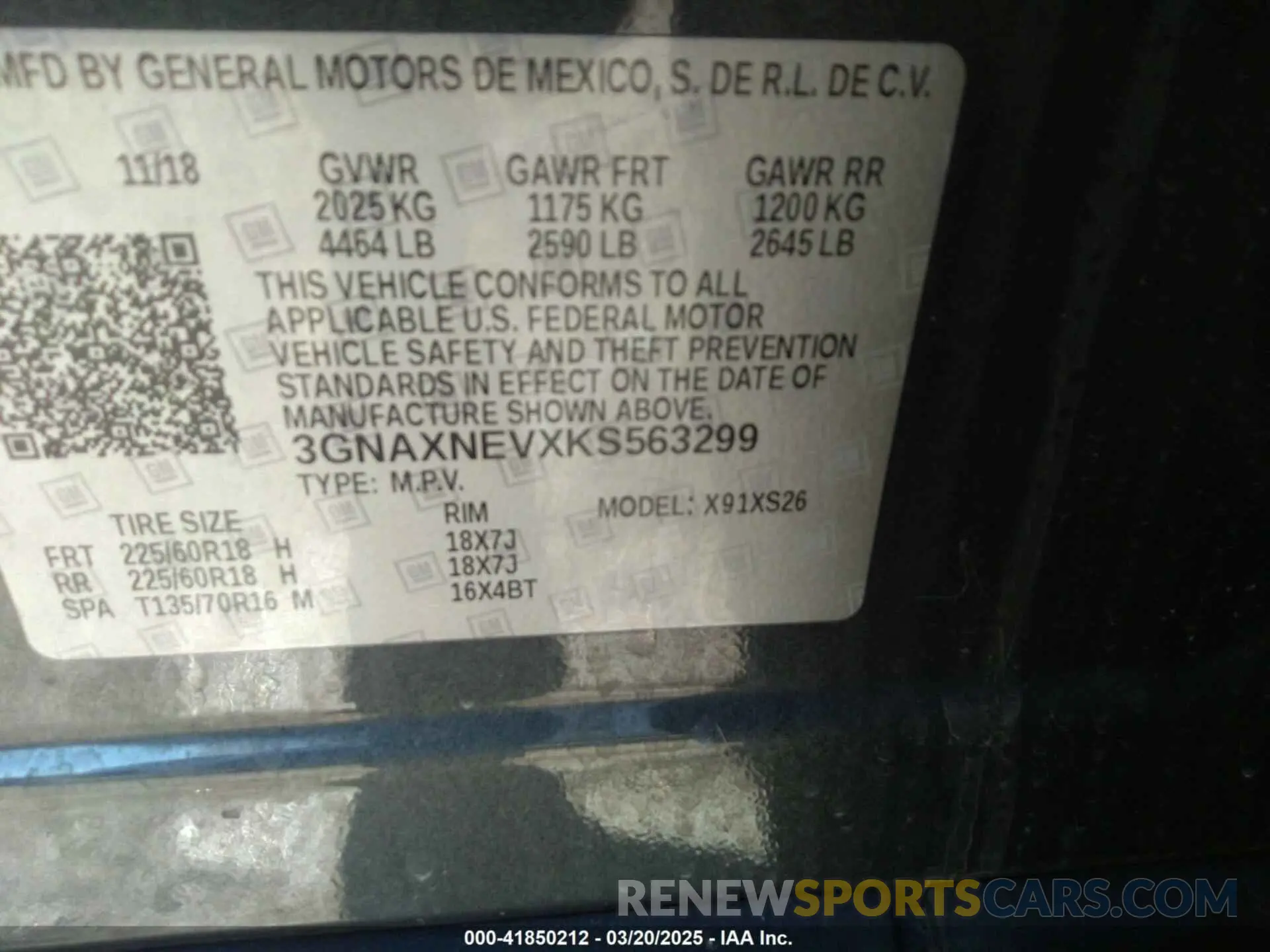 9 Photograph of a damaged car 3GNAXNEVXKS563299 CHEVROLET EQUINOX 2019