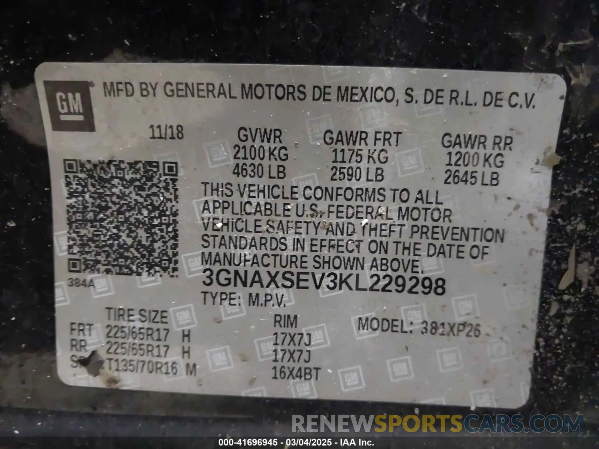 9 Photograph of a damaged car 3GNAXSEV3KL229298 CHEVROLET EQUINOX 2019