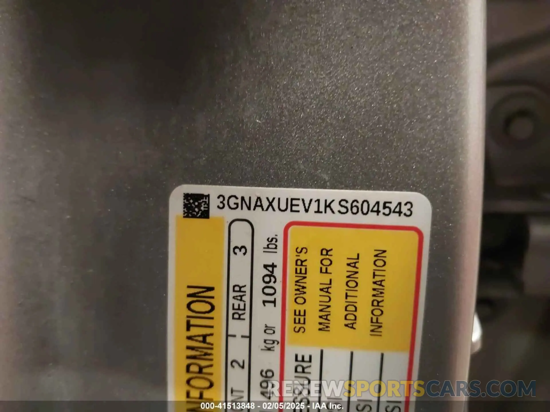 9 Photograph of a damaged car 3GNAXUEV1KS604543 CHEVROLET EQUINOX 2019